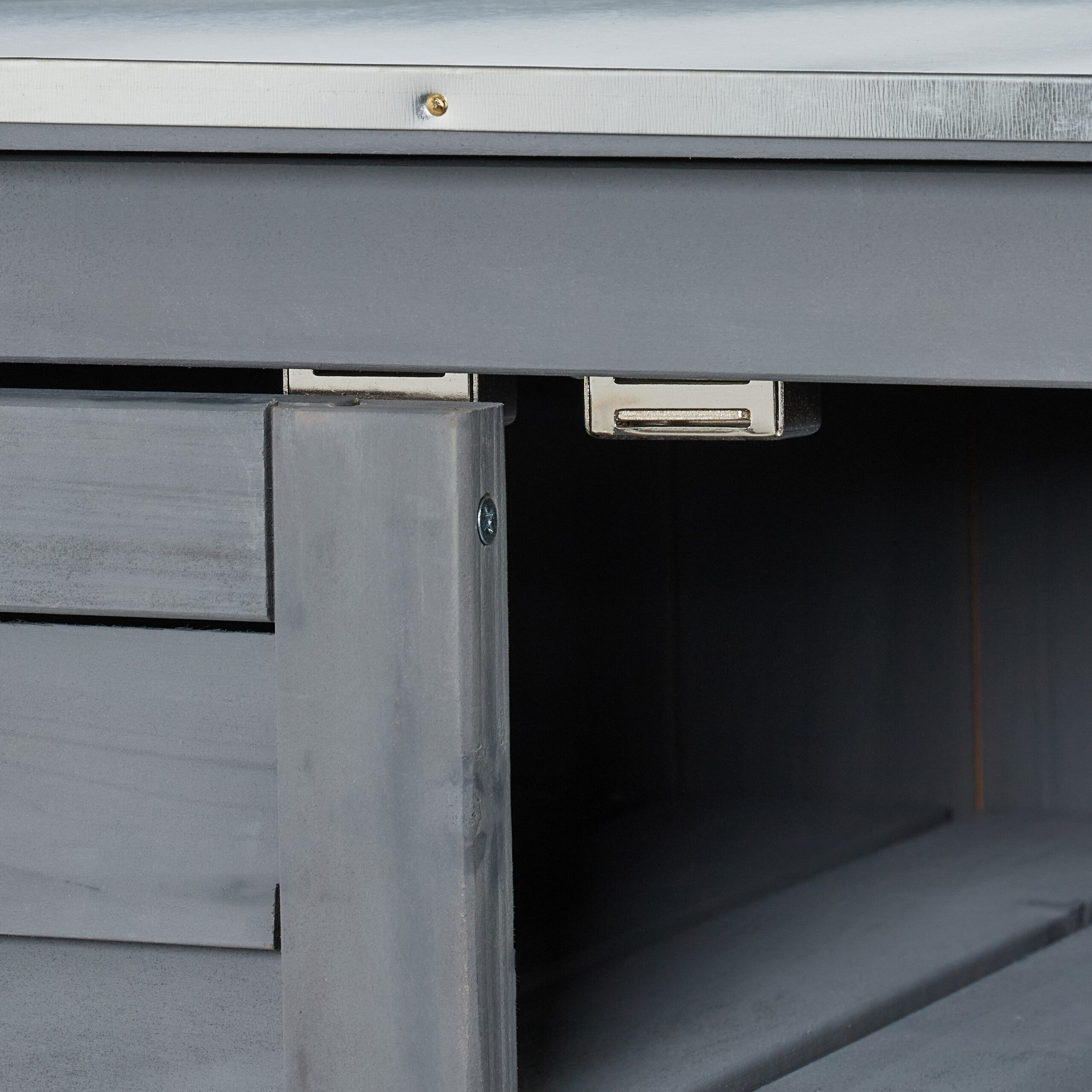 relaxdays Pflanztisch mit Unterschrank, grau