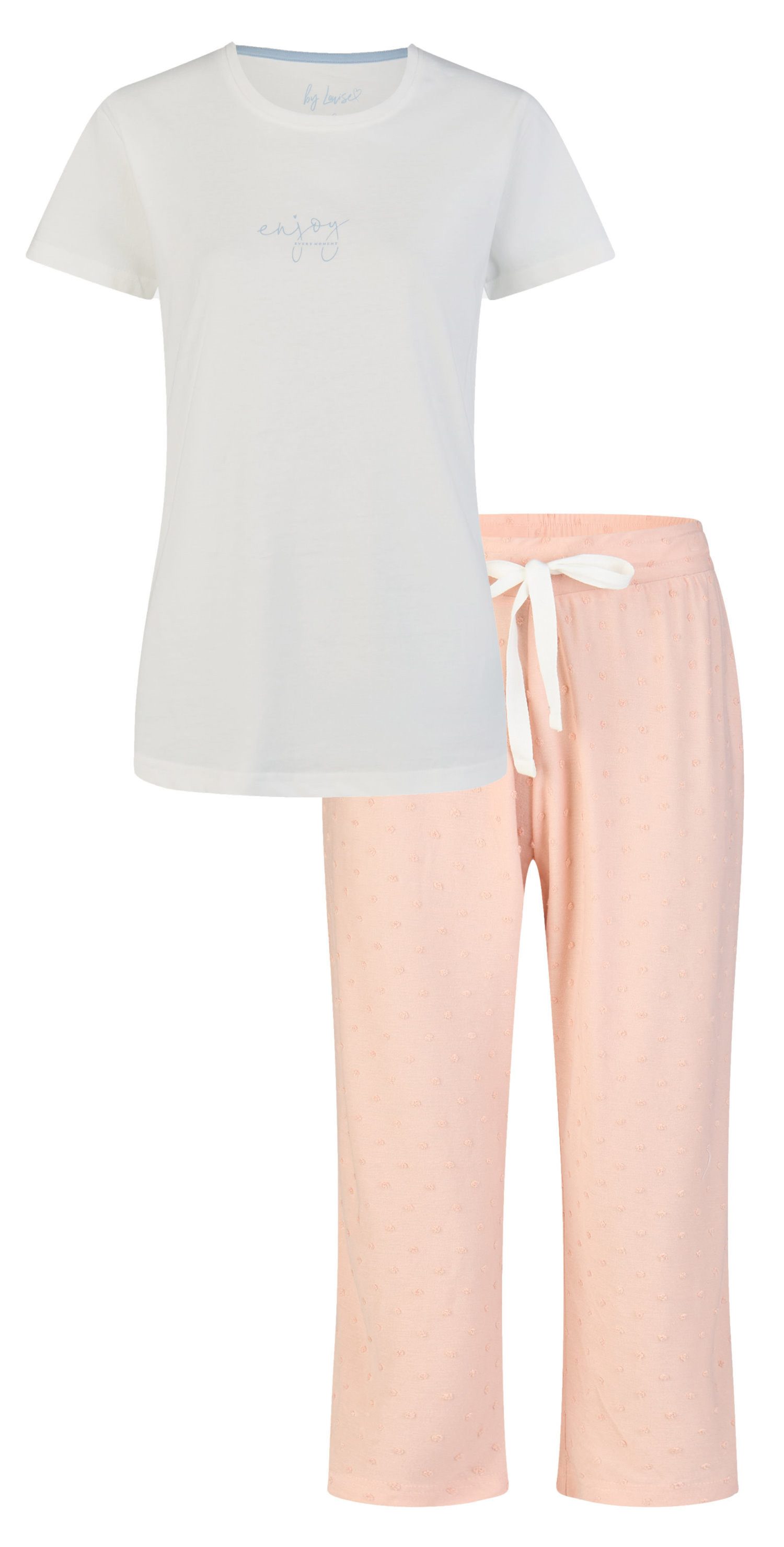 Capri-Pyjama Damen Schlafanzug mit Caprihose