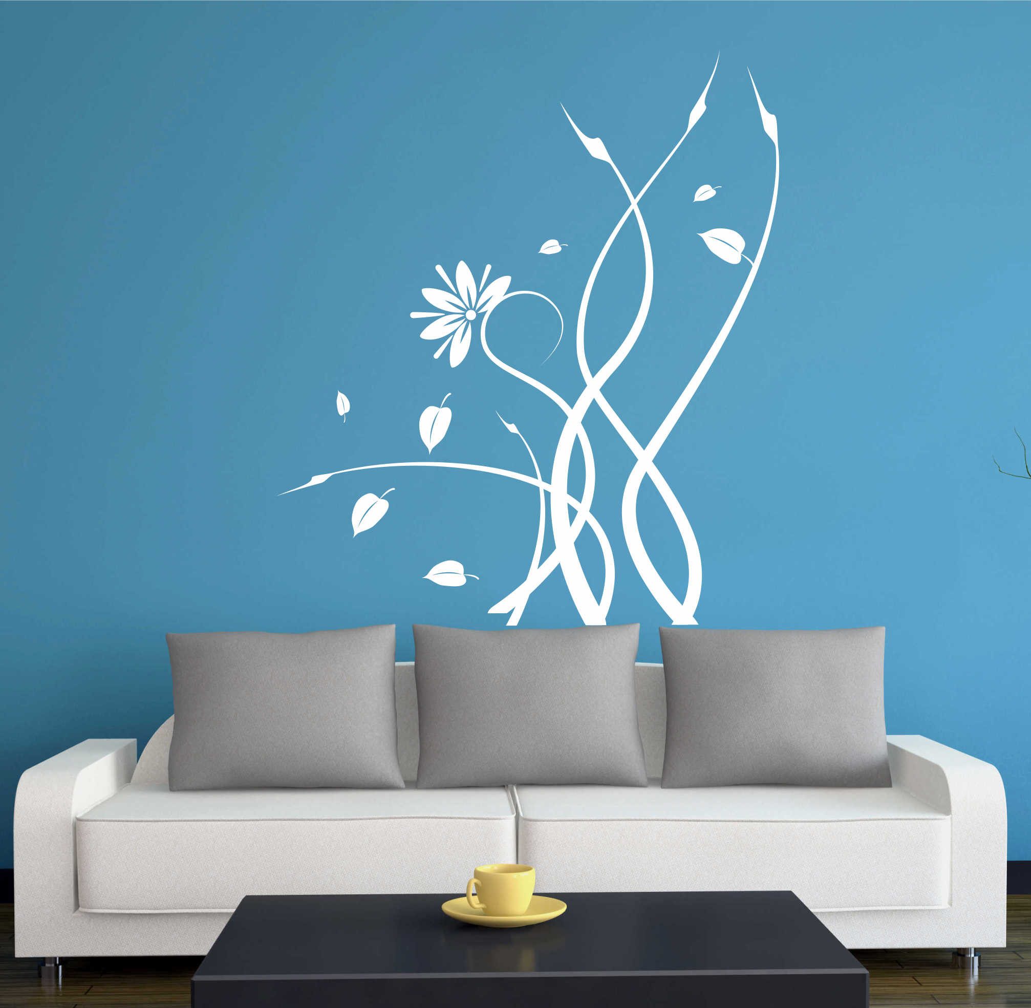 INDIGOS UG Wandtattoo Wandtattoo - Wandaufkleber - w340 Ranke Blume Pflanze Blatt