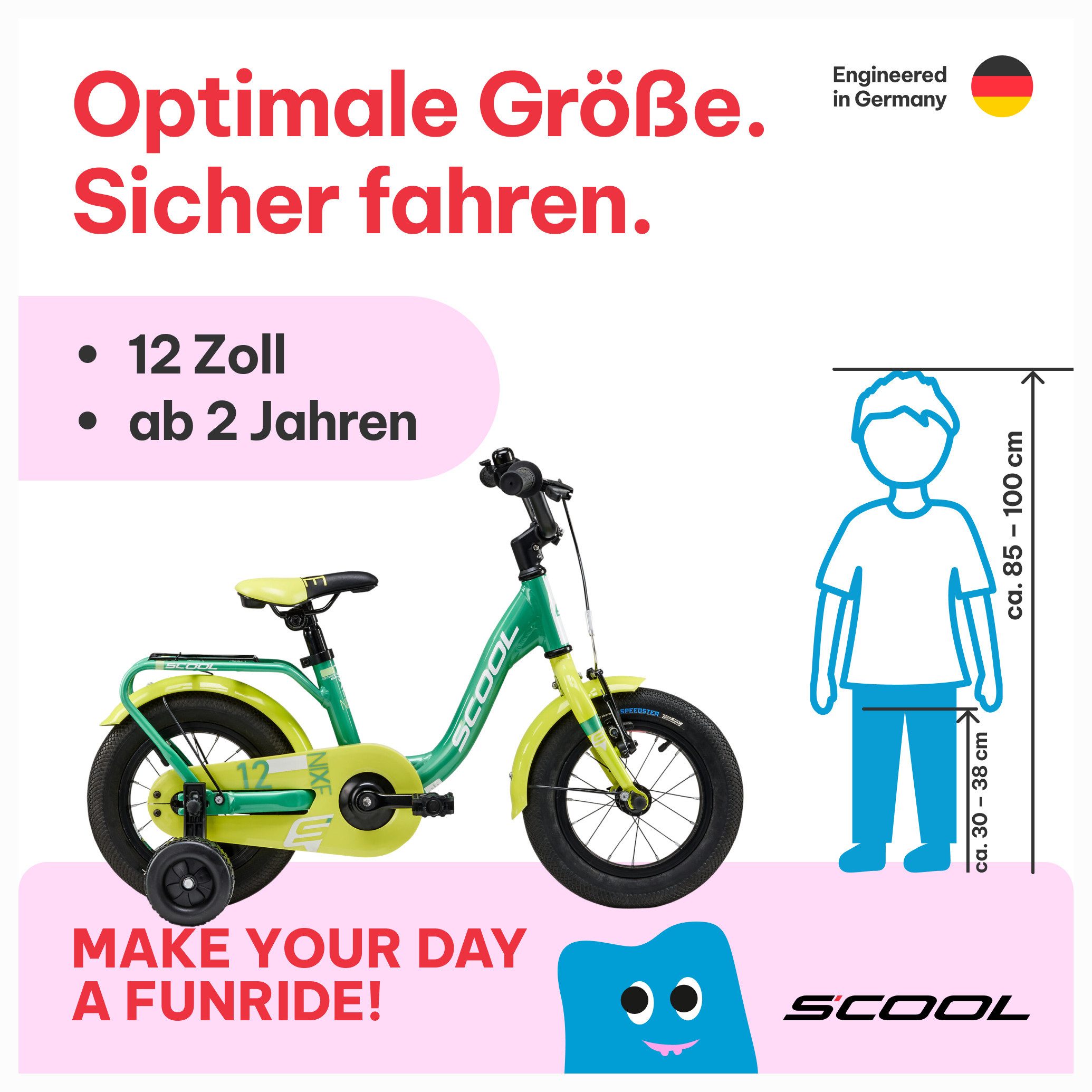 S’COOL Kinderfahrrad niXe 1-Gang, 12 / 16 / 18 Zoll