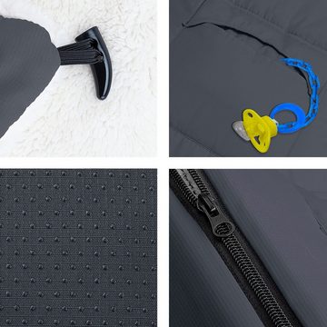 KIDIZ Babyschlafsack, Winterfußsack Baby Kuschelsack Babyschale mit Reißverschluss Babydecke Kinderwagen waschbar verschließbarer Kopfteil Tasche passend für alle Kinderwagen