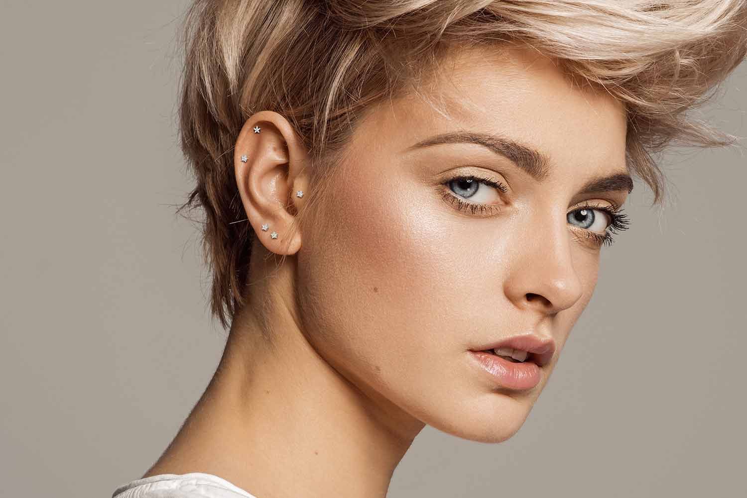 PIERCINGLINE Piercing-Set Titan Labret mit Innengewinde EINGEFASSTER KRISTALLSTERN (Labrets, 1-tlg)