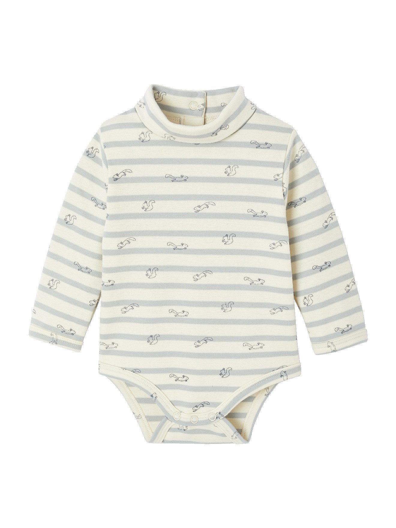 vertbaudet Langarmbody Baby Bodys aus Interlock-Jersey, Streifen und Uni 2er-Pack
