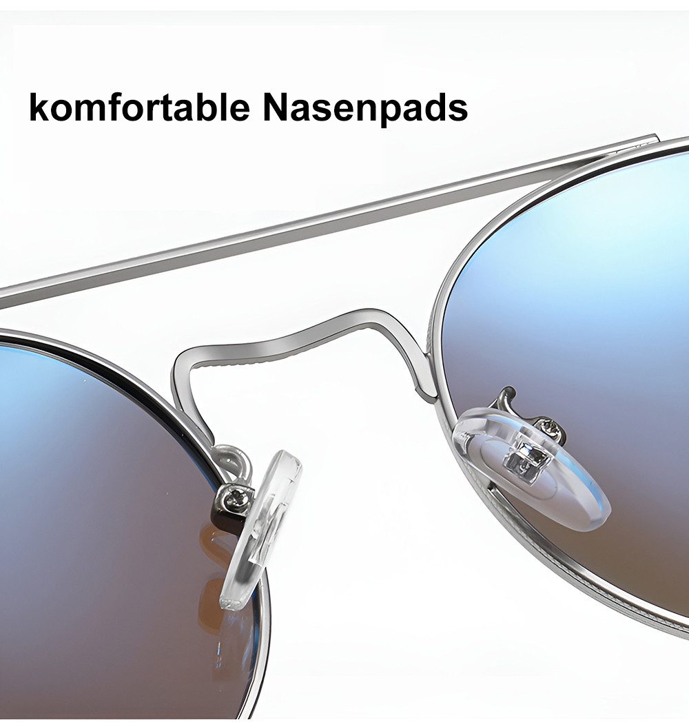 PACIEA Sonnenbrille Herren UV Schutz Doppelbalkenrahmen Metall Outdoor