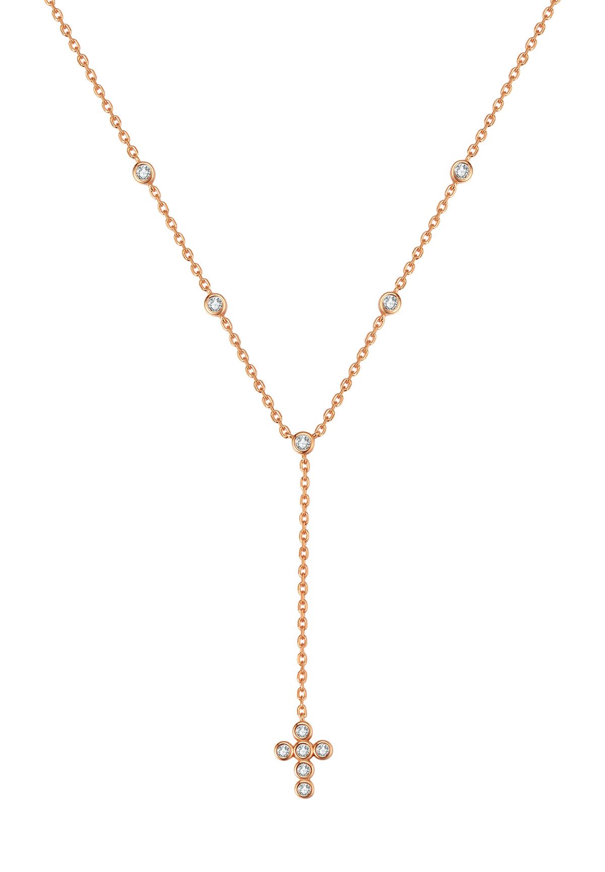 Hey Happiness Y-Kette Zirkonia Kreuz Anhänger, günstig online kaufen