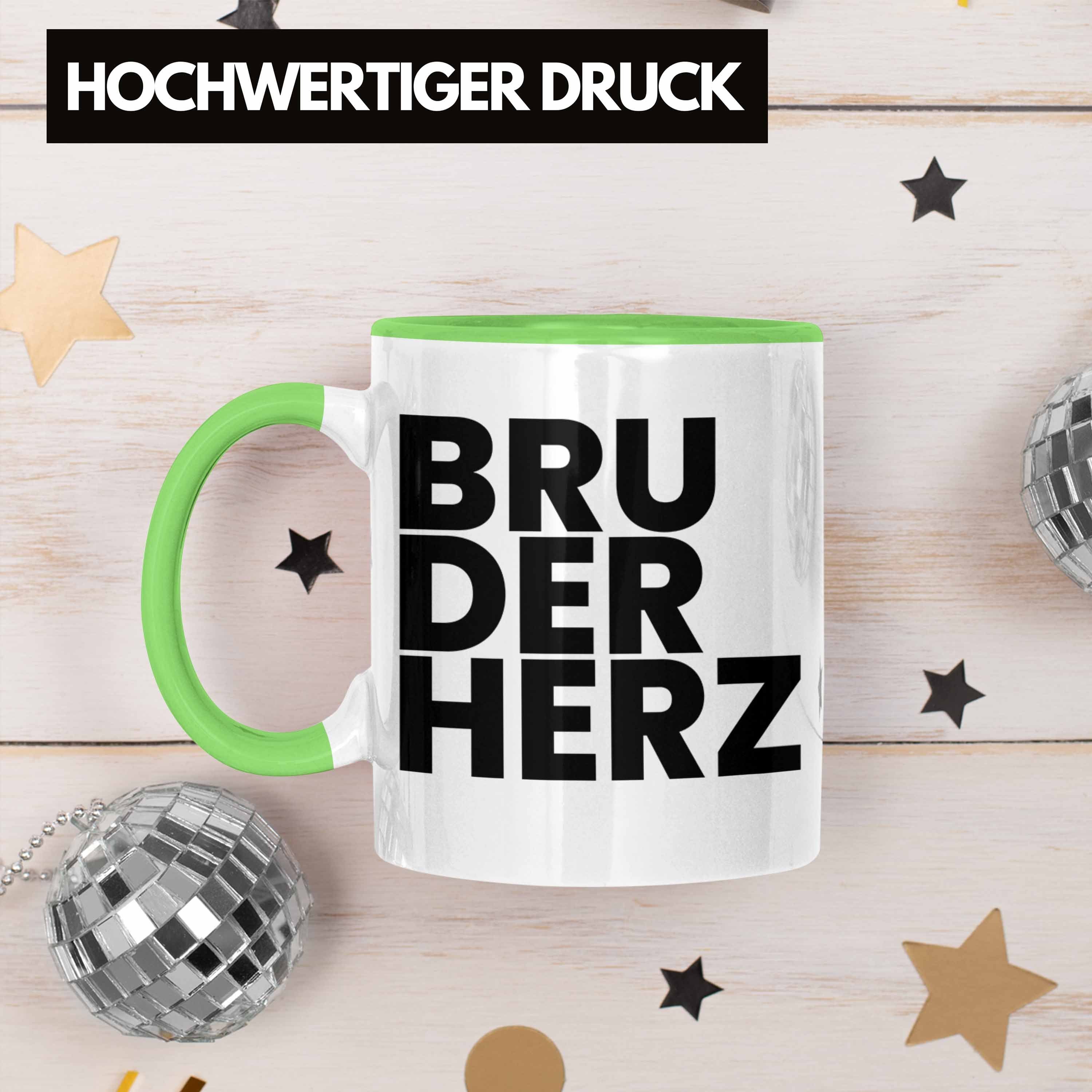 Bester Trendation Grün Geschenkideen Tasse Weihnachten Lustig Bruderherz - Erwachsen Bruder Tasse Trendation Geburtstag Geschenk