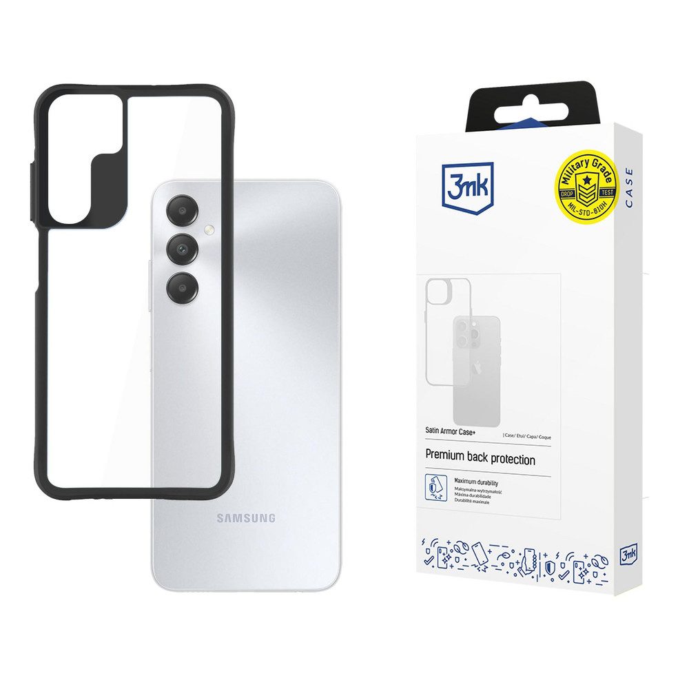 3MK Smartphone-Hülle 3mk Satin Armor Case+ Hülle für Samsung Galaxy A15 5G, Panzerhülle, Shock-Pocket, Kantenschutz, satinierter Rahmen
