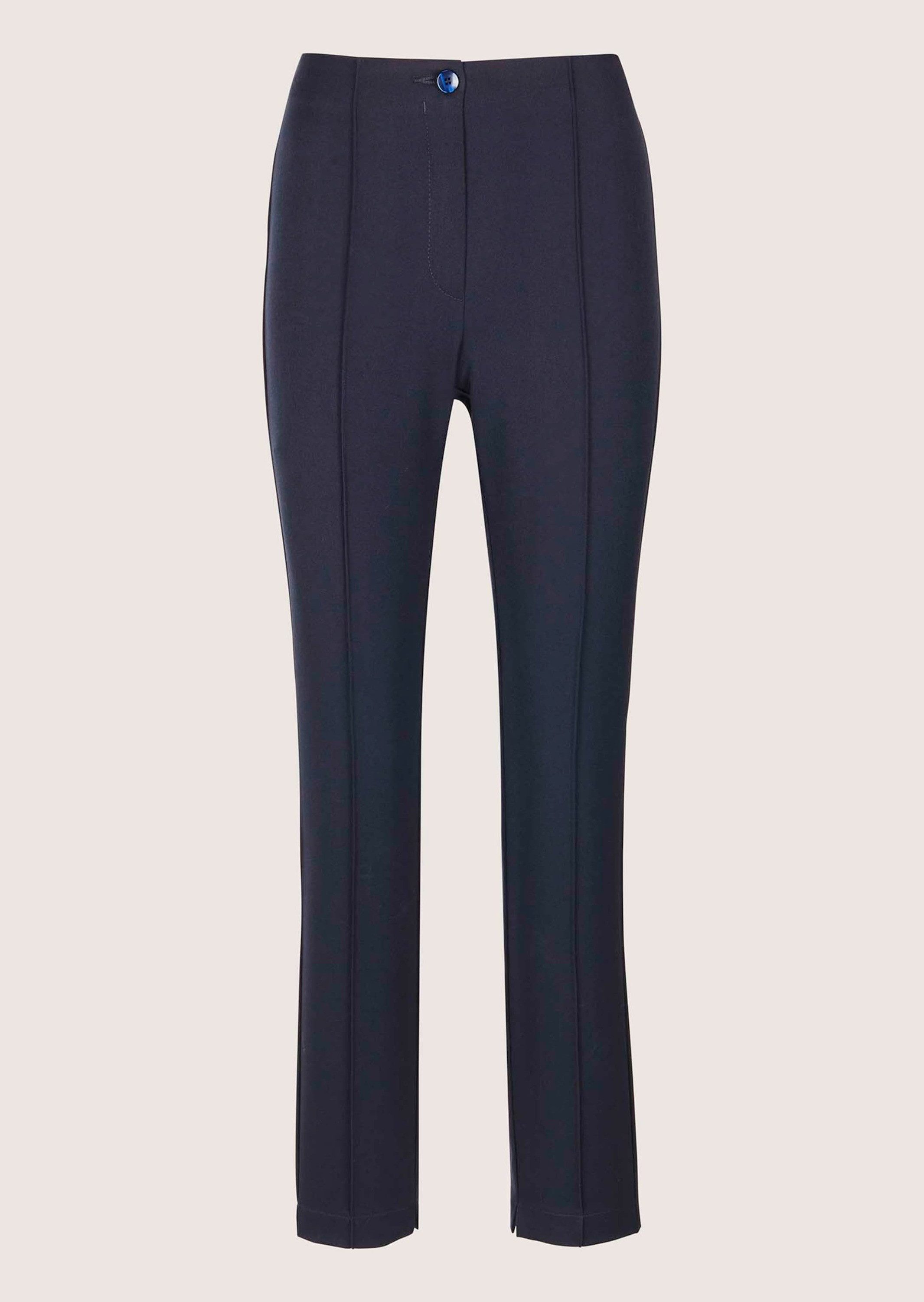 MADELEINE Stoffhose Slim Fit Stretchhose mit Biesen Stoffhose mit abgesteppter Biese und Komfortbund, knöchellang