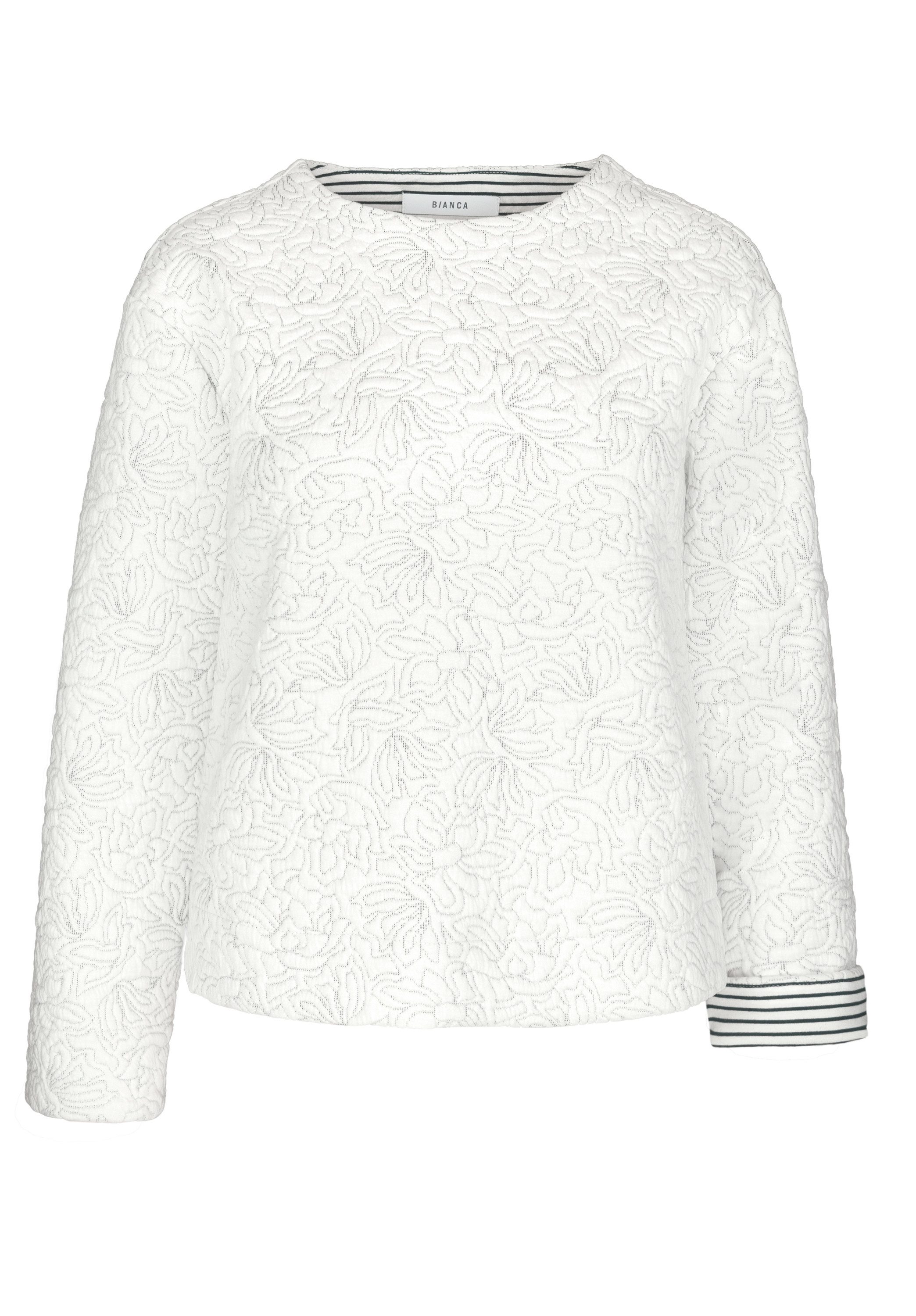 bianca Langarmshirt KIM mit Rundhalsausschnitt und Strukturmuster günstig online kaufen
