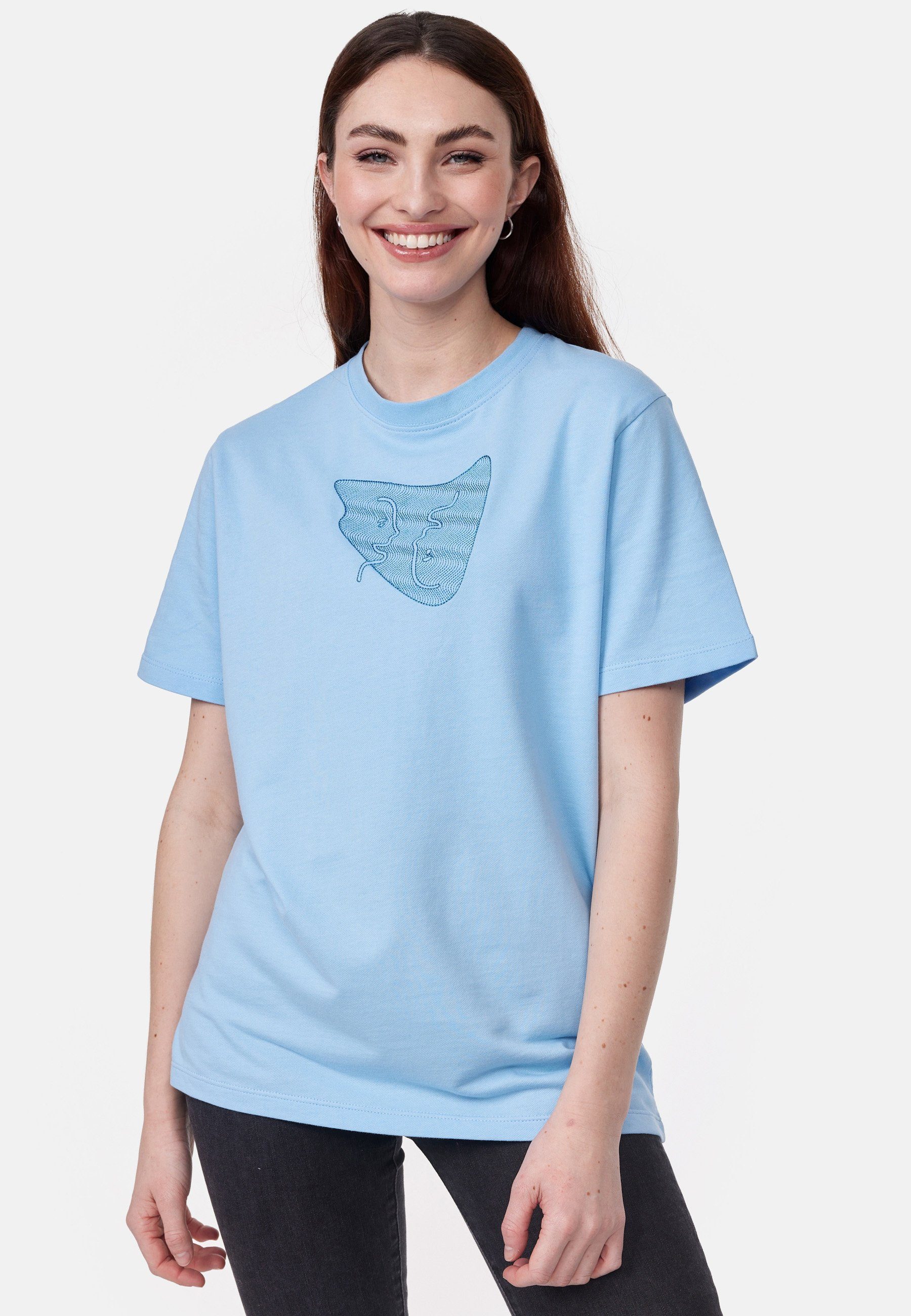 BLAU Design mit modernem smiler. laugh. T-Shirt