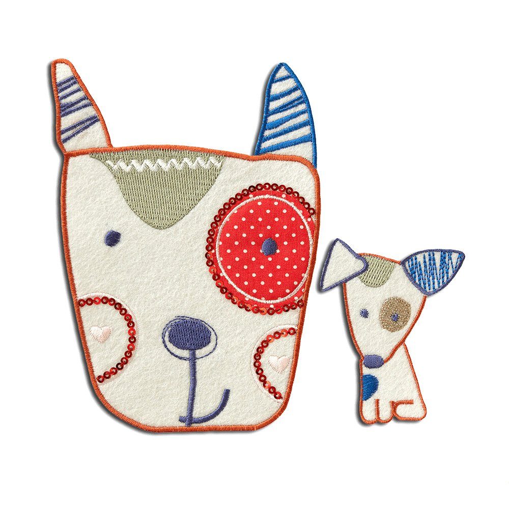 Catch the Patch Aufnäher Bügelbild, Aufbügler, Applikationen, Patches, Flicken, zum aufbügeln, Polyester, Set Hund - Größe: verschiedene Größen