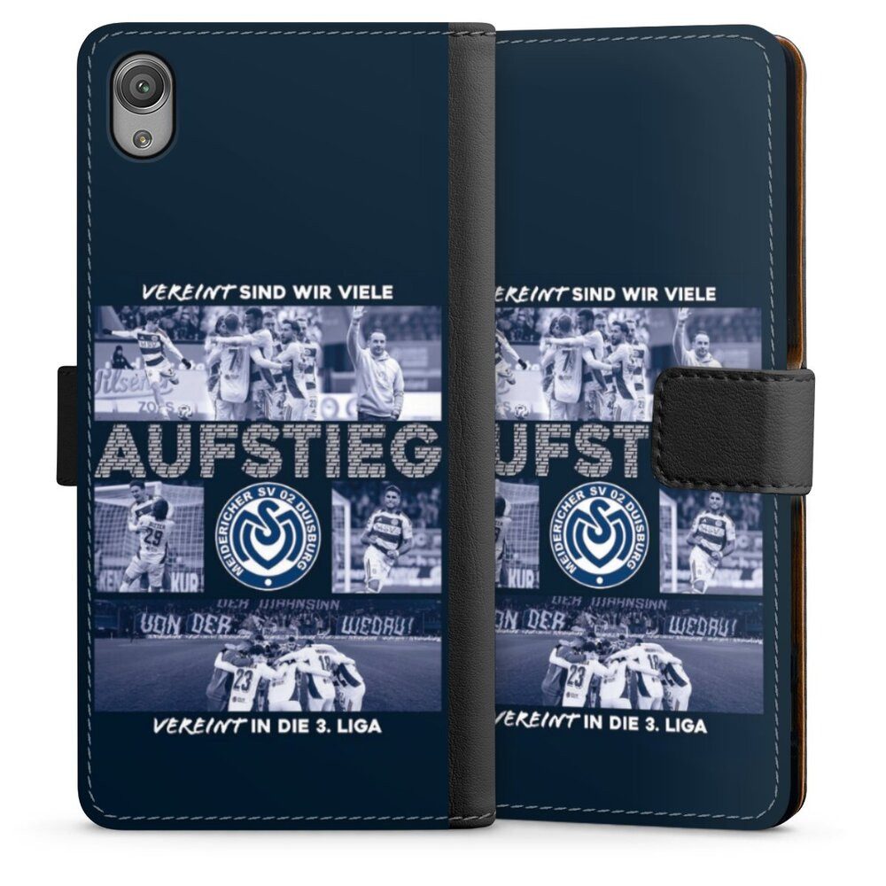 DeinDesign Handyhülle MSV Duisburg Aufstieg Offizielles Lizenzprodukt, Sony Xperia X Hülle Handy Flip Case Wallet Cover Handytasche Leder