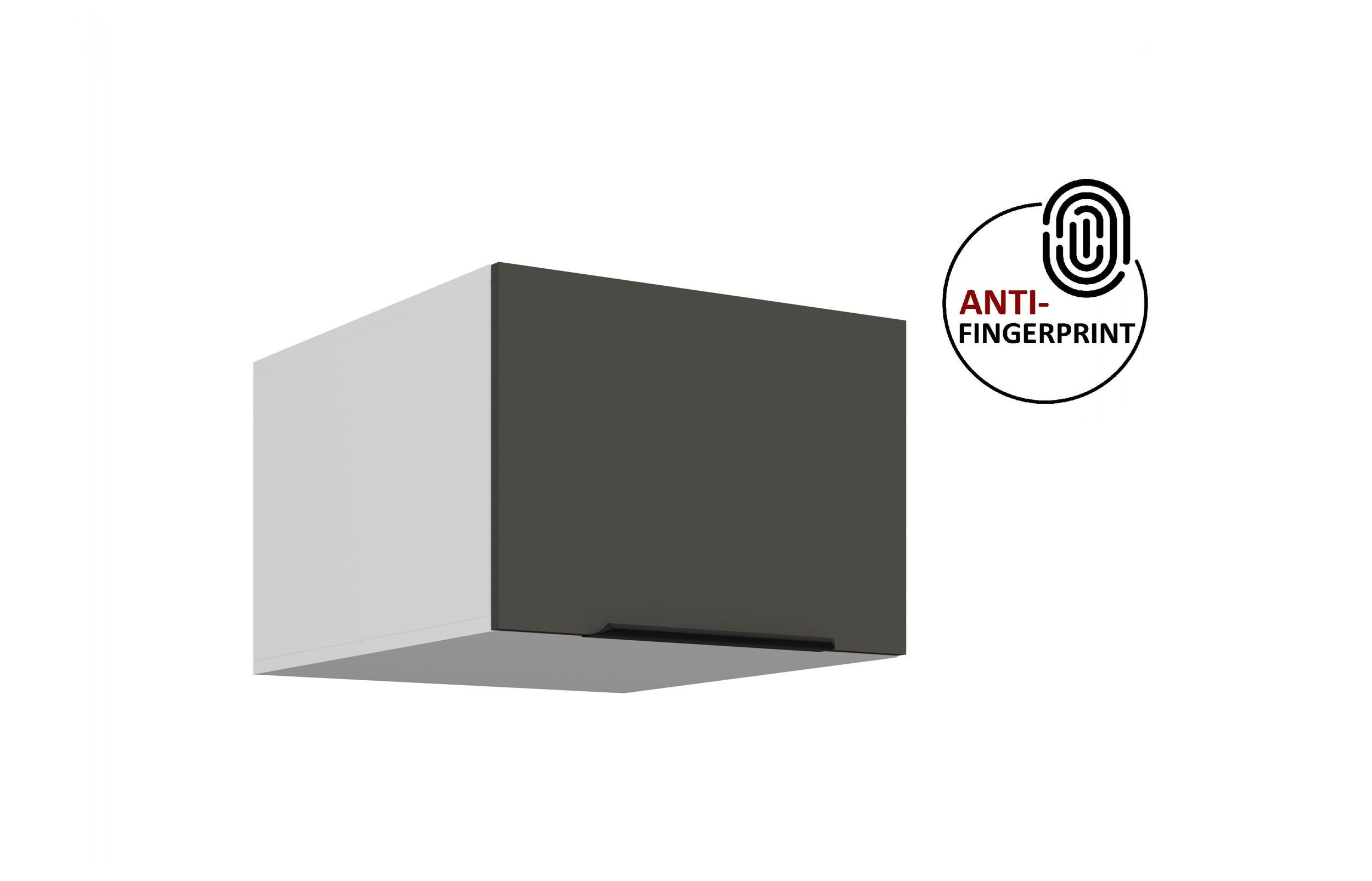 Küchen-Preisbombe Aufsatzschrank 50 cm Küche ARIA Graphite Küchenzeile Küchenblock Anti Fingerprint