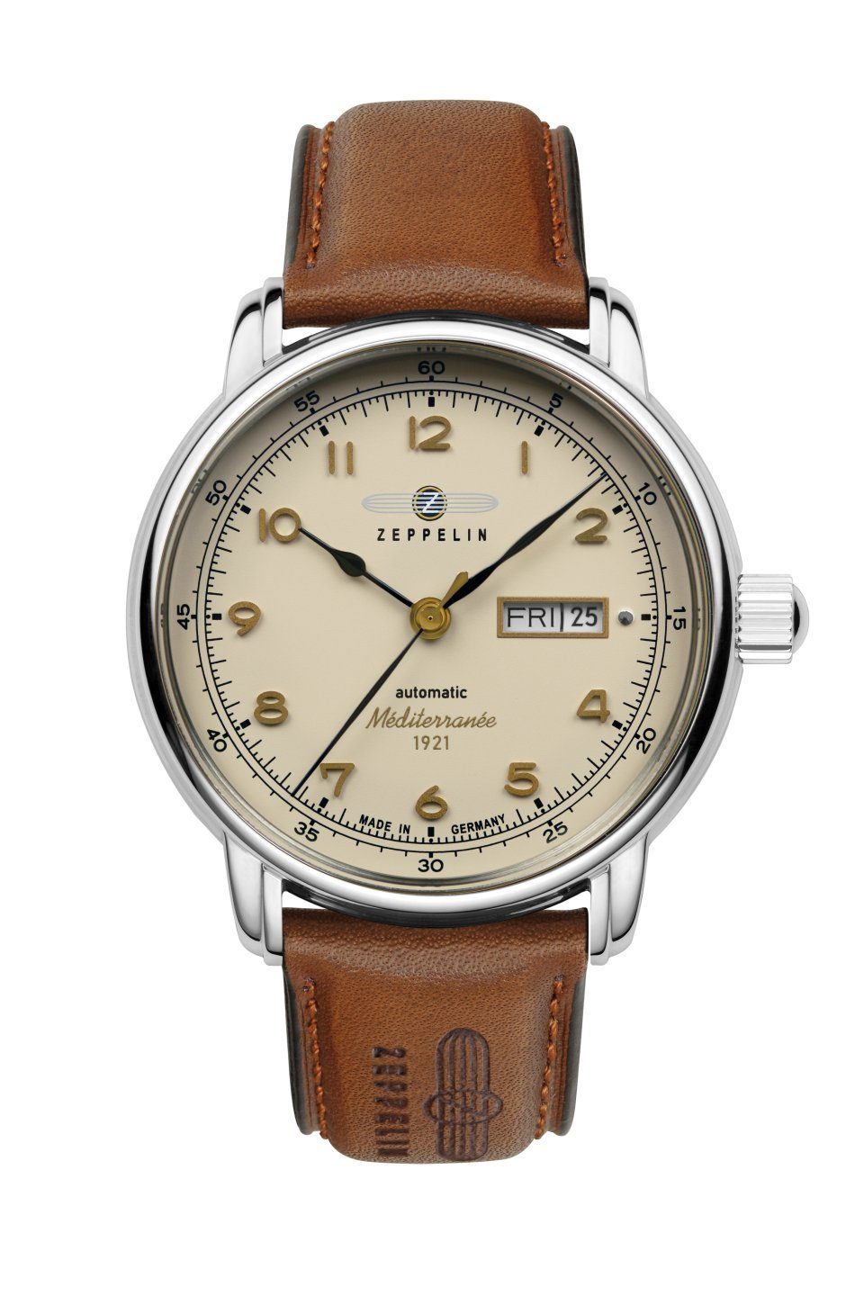 ZEPPELIN Automatikuhr Mediterranee, Made in Germany, Lederband, 42 mm, 9664 günstig online kaufen