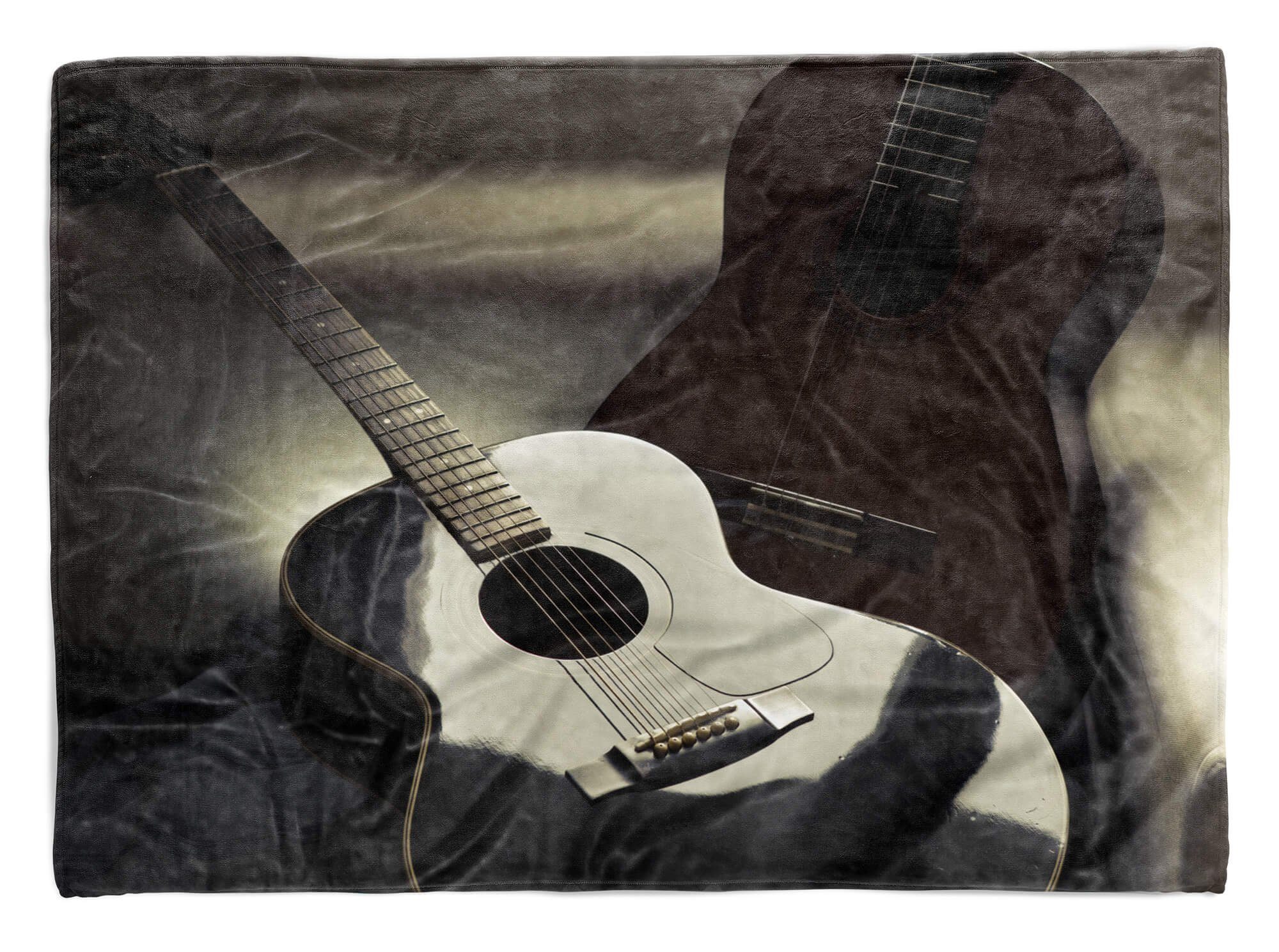 Sinus Art Handtücher Handtuch Fotomotiv Handtuch Kun, Strandhandtuch mit Baumwolle-Polyester-Mix Gitarren (1-St), Saunatuch Kuscheldecke Musik