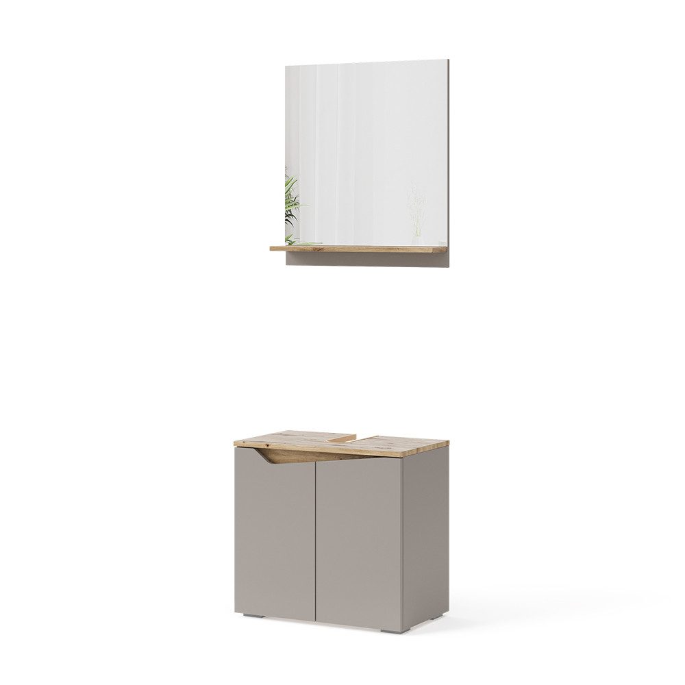 Vicco Badmöbel-Set Marelle, Greige/Artisan-Eiche, 2 Teile, günstig online kaufen