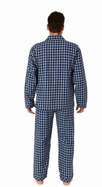 Trend by Normann Pyjama Herren Flanell Pyjama langarm Schlafanzug zum durchknöpfen