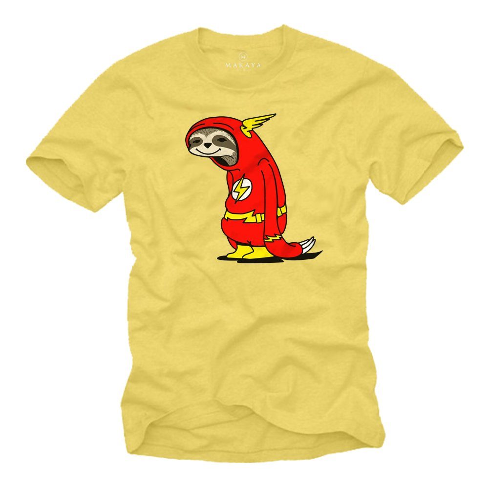 MAKAYA T-Shirt Faultier Männer Lustige Tiermotive günstig online kaufen