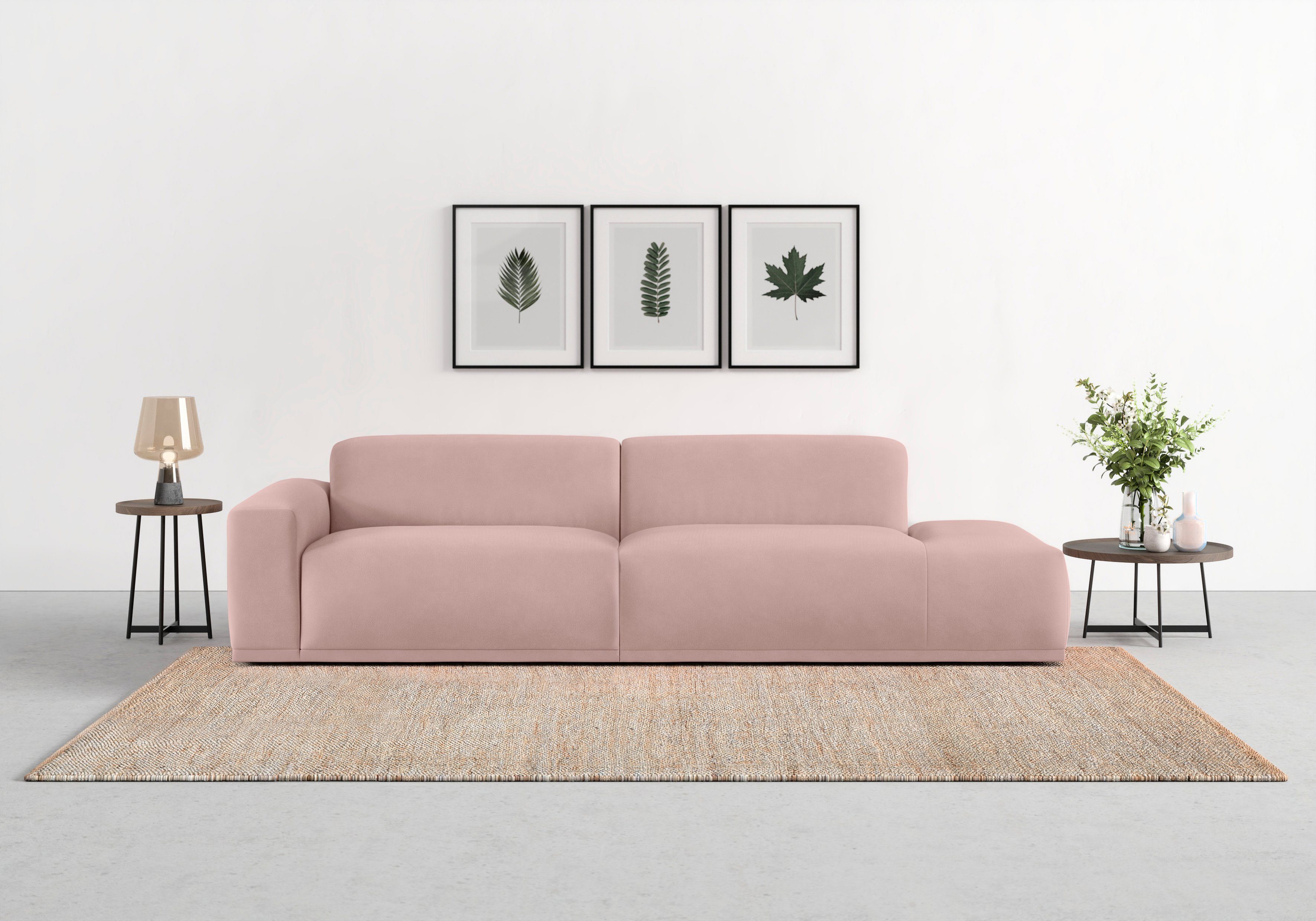 TRENDMANUFAKTUR Big-Sofa Braga, mit hochwertigem Kaltschaum, Megasofa, in Cord erhältlich, modernes Big-Sofa, Couch mit hohem Sitzkomfort, 277/72/107 cm (B/H/T)
