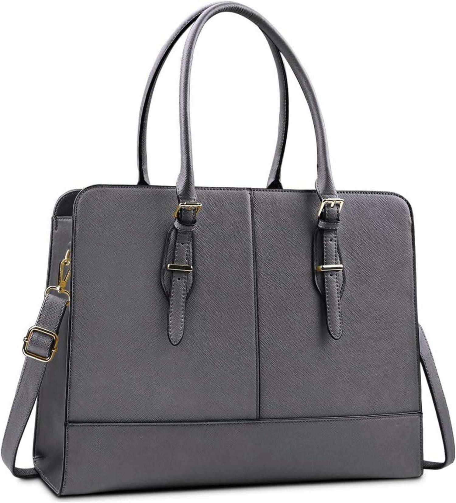 Laptoptasche Damen Handtasche Shopper Groß Leder Wasserdicht 15.6 Zoll Laptop