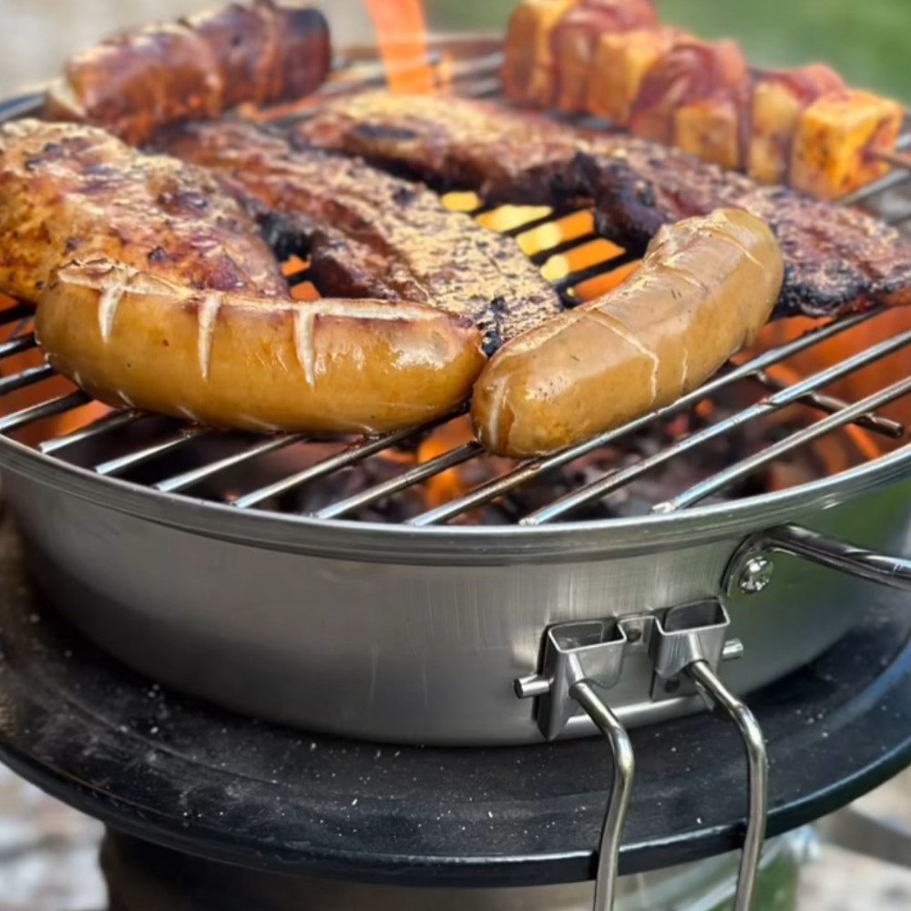 BBQ-Toro Grillrost Grillaufsatz Set für Raketenofen, mit Grillrost, Grillplatte (1-St), Inklusive Heber