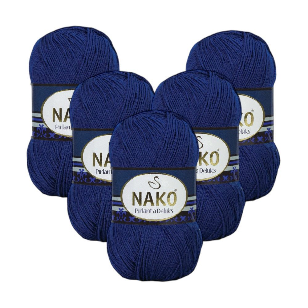 NAKO 5 x Nako Pirlanta Deluks Häkelwolle, 390 m, Strickgarn,Amigurumi,Häkelgarn