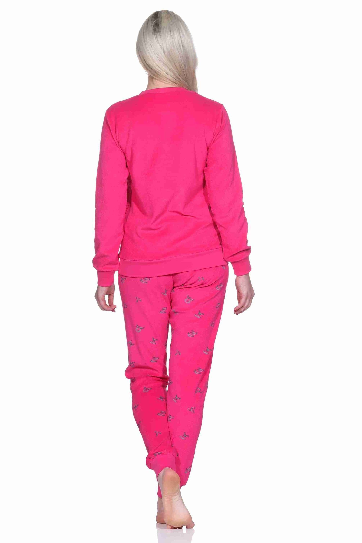 Normann Pyjama Damen Frottee Schlafanzug langarm Pyjama mit Bündchen - auch in Übergrössen – Bild 4 von 5