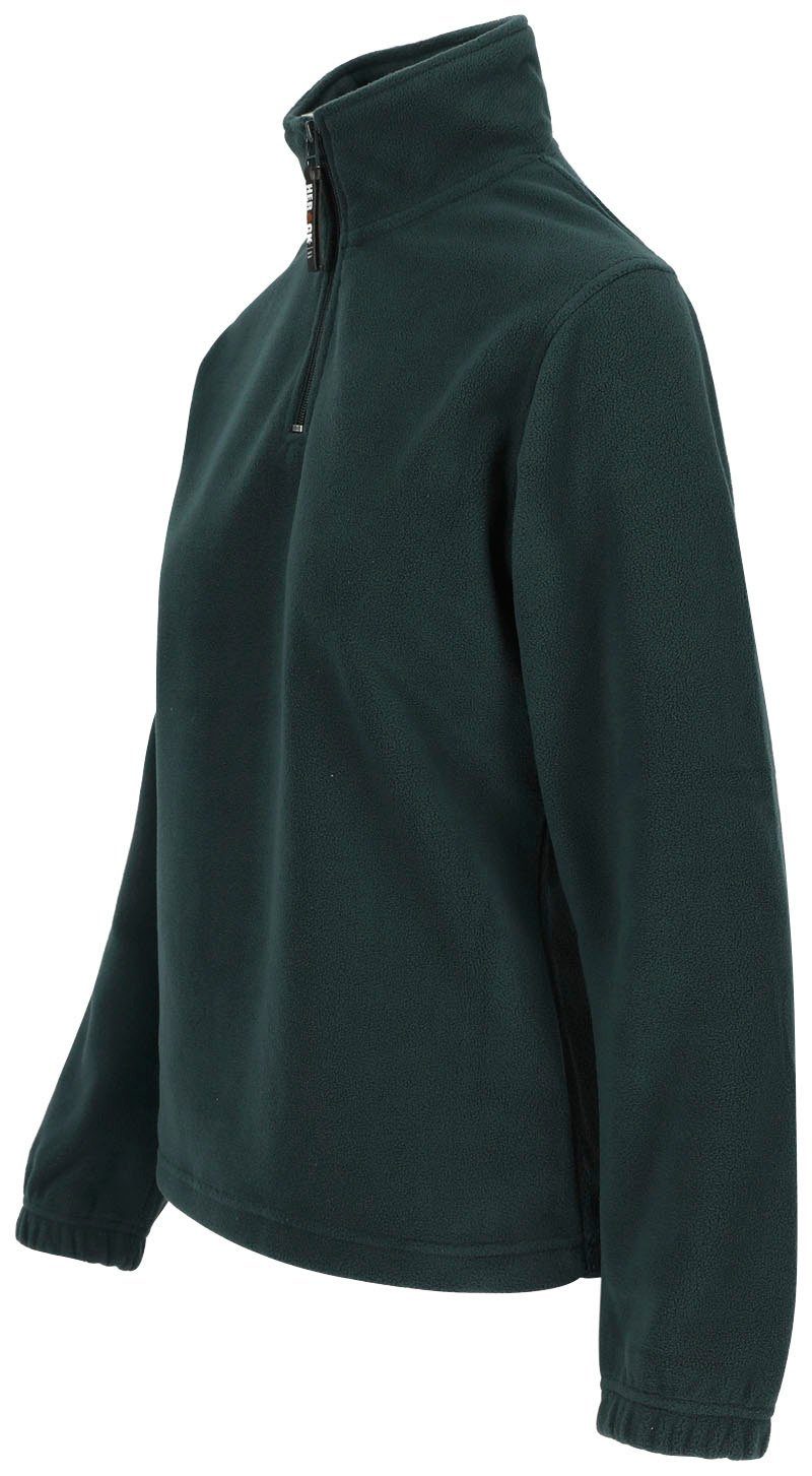 grün elastichem kurzem Stehkragenpullover Reißverschluss Bündchen Fleece-Sweater Damenfleecepullover Aurora-Demen Herock und mit