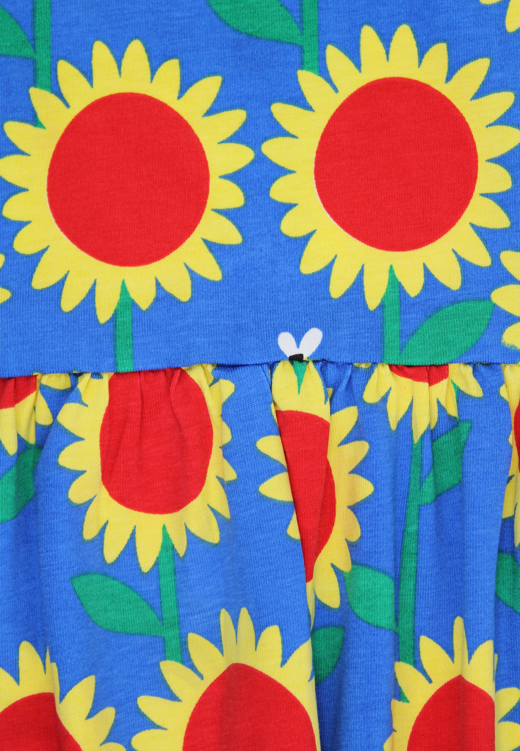 Toby Tiger Shirtkleid Sommerkleid mit Sonnenblumen-Meer Print