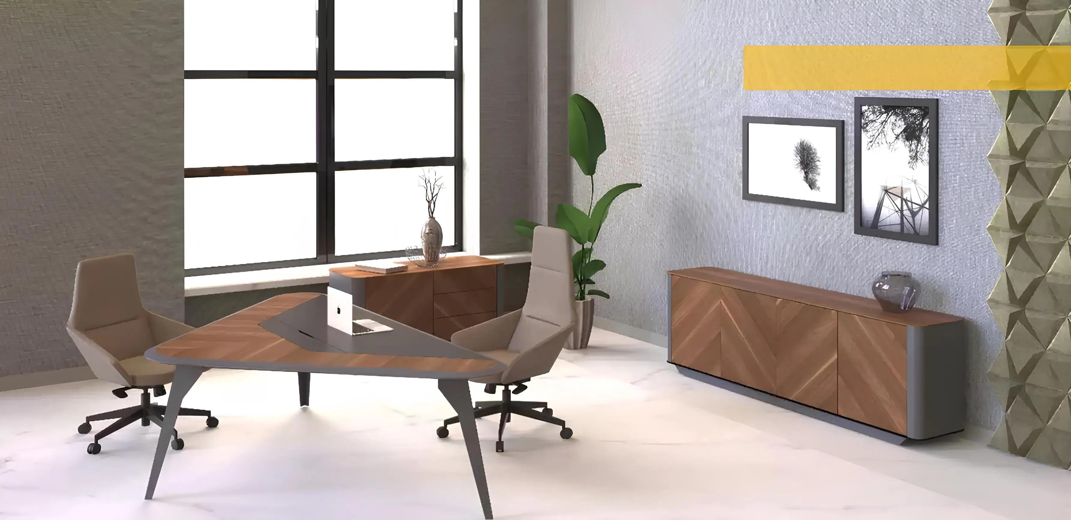 Xlmoebel Schreibtisch Exclusive Büro Tisch Modern Braun Möbel Einrichtung (1-St), Made in Europa