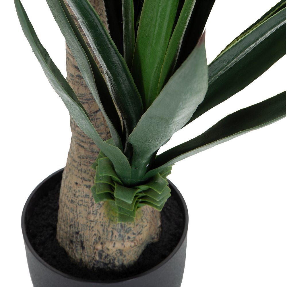 Kunstpflanze Kunstpflanze YUCCA Kunststoff Palme, OFFICE, Kunststoff-Topf Höhe 135.0 Pflanze cm, im hjh
