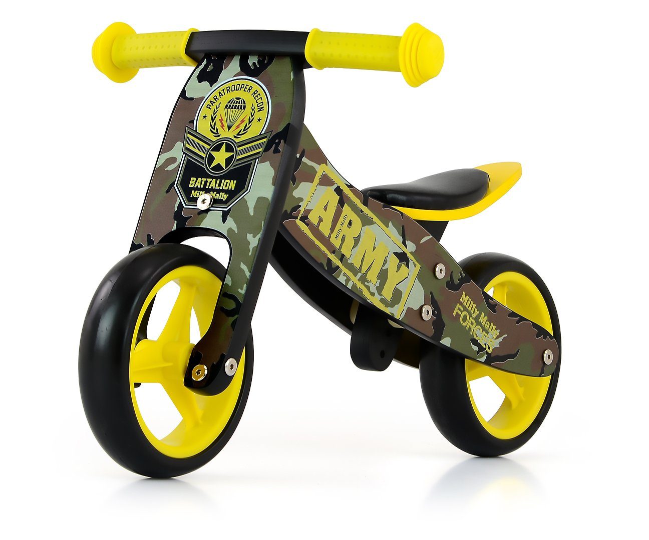 Laufrad für Kinder 2in1 • Army Dreirad LeNoSa aus Rutscher Holz Lauflernrad