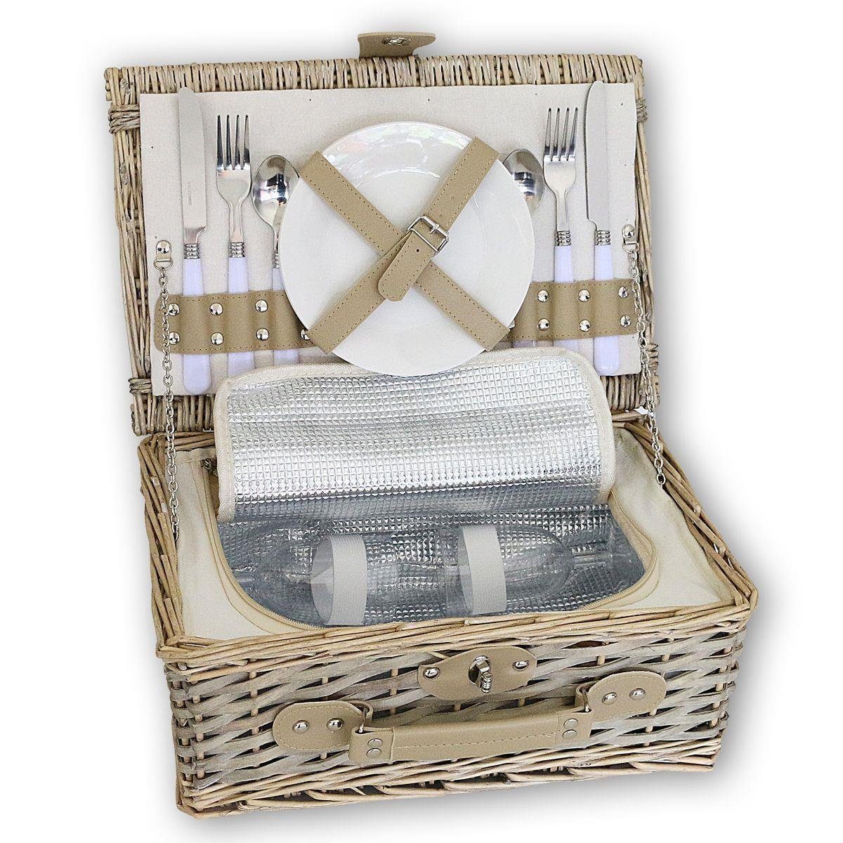 Picknickkorb 440s Picknick-Korb aus Weide mit isoliertem Fach