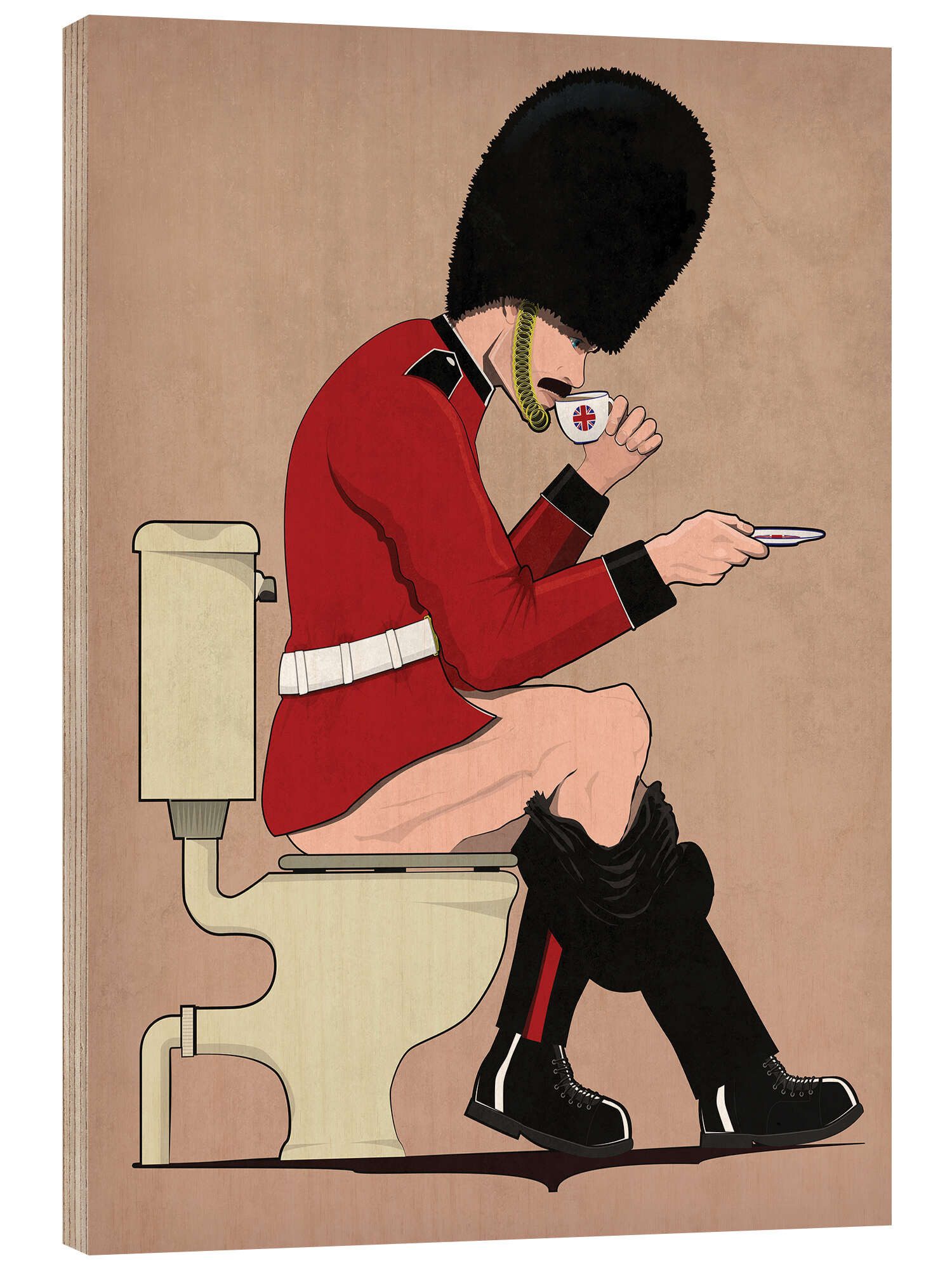 Posterlounge Wandbild Britischer Soldat auf der Toilette, Wyatt9, erhältlich als Poster, Leinwandbild, Wandsticker oder Acrylglasbild
