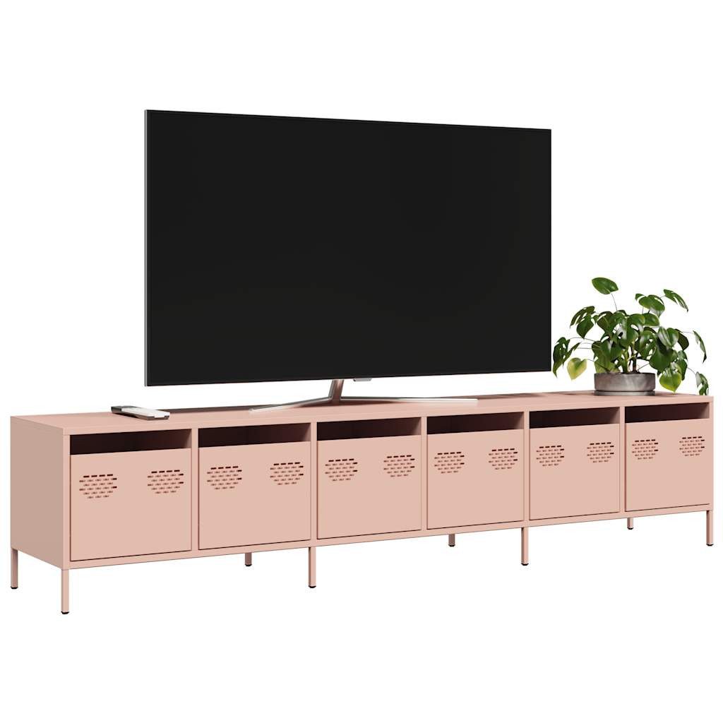 vidaXL TV-Schrank NA TV-Schrank Rosa 202x39x43,5 cm Kaltgewalzter Stahl