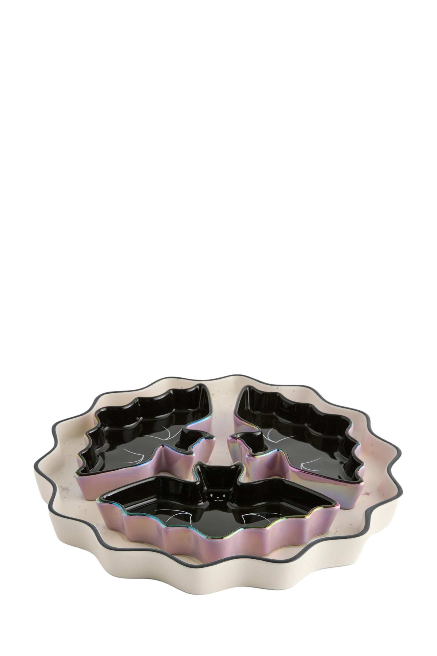 Next Servierplatte Chip und Dip Schale, Halloween Fledermaus, Steingut, (1-tlg)