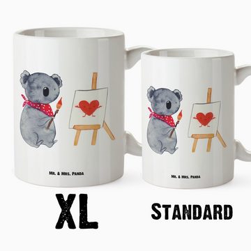 Mr. & Mrs. Panda Tasse Koala Künstler - Weiß - Geschenk, Koalabär, Große Tasse, XL Tasse, Gr, XL Tasse Keramik, Liebevolles Design