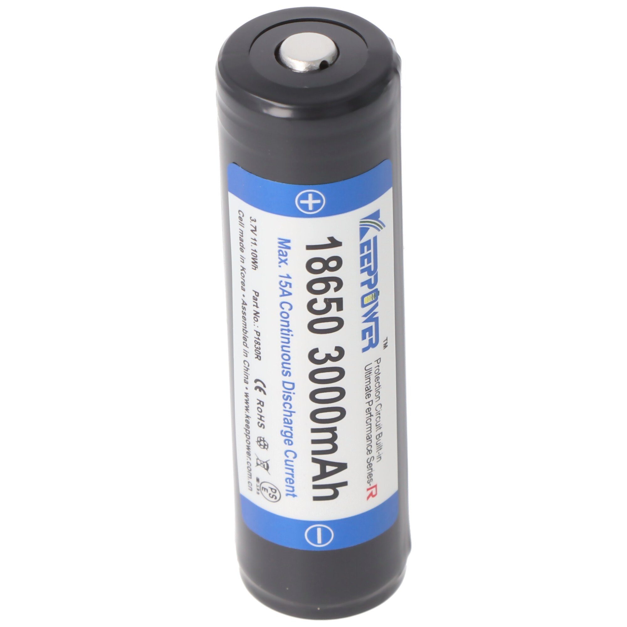 Keeppower Keeppower 18650 3000mAh 3,6V - 3,7V 69x18,85mm Li-Ion-Akku PCB geschü Akku 3000 mAh (3,7 V)