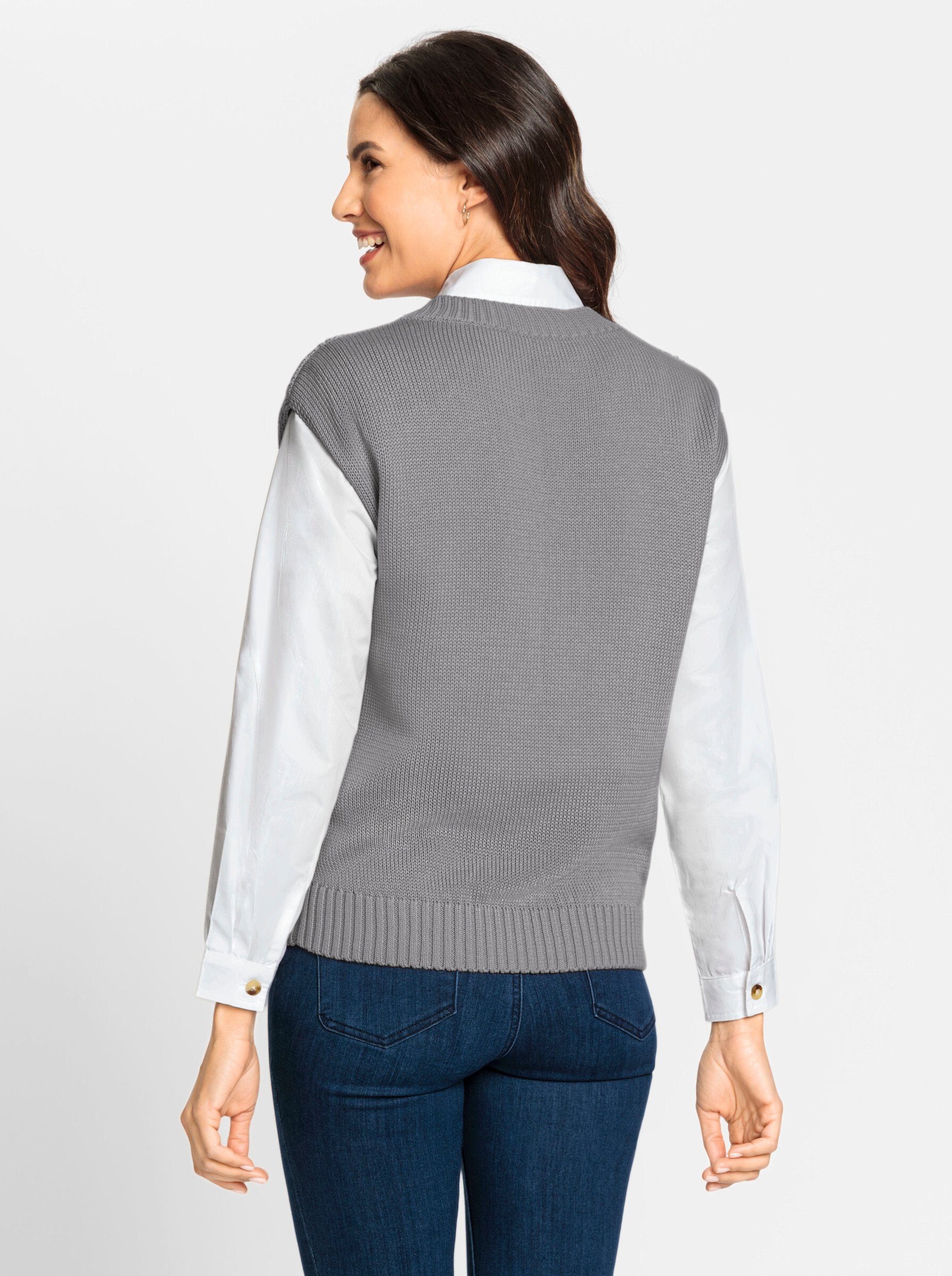 Witt Pullunder Pullunder Überschnittener Arm Mustermix gestrickt