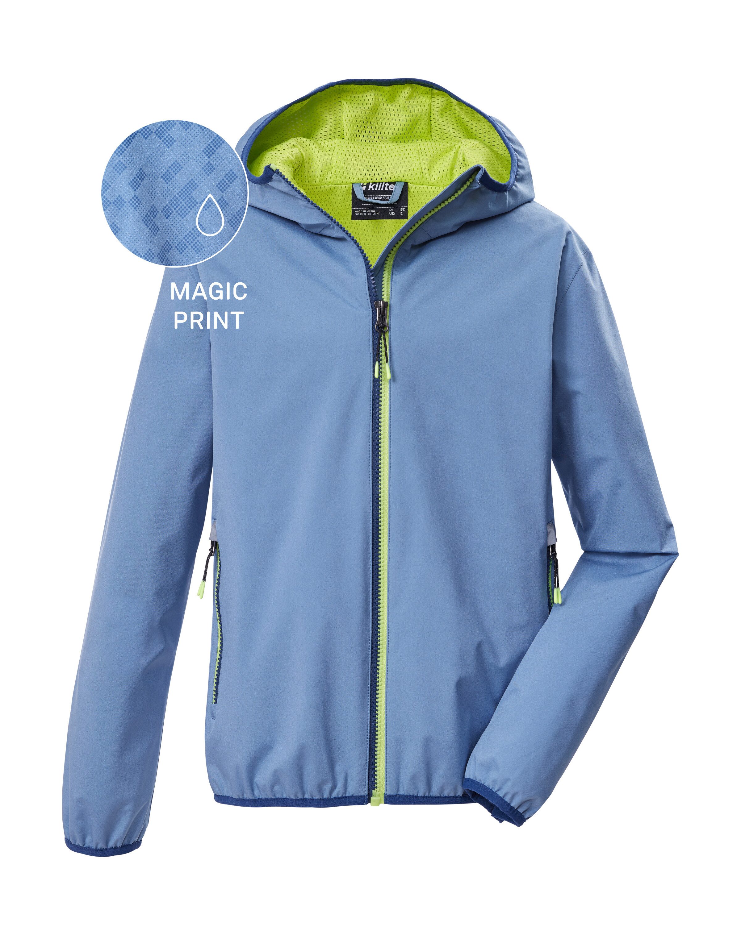 Killtec Funktionsjacke KOS 145 BYS JCKT Kinderjacke mit Magic Print, wasserdicht, Kapuze, Kinnschutz