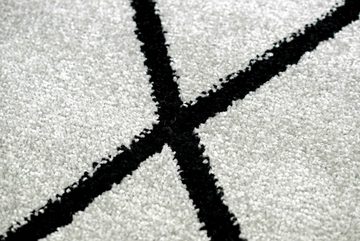 Teppich Skandinavischer Teppich Rautenmuster dunkelgrau schwarz, TeppichHome24, rechteckig
