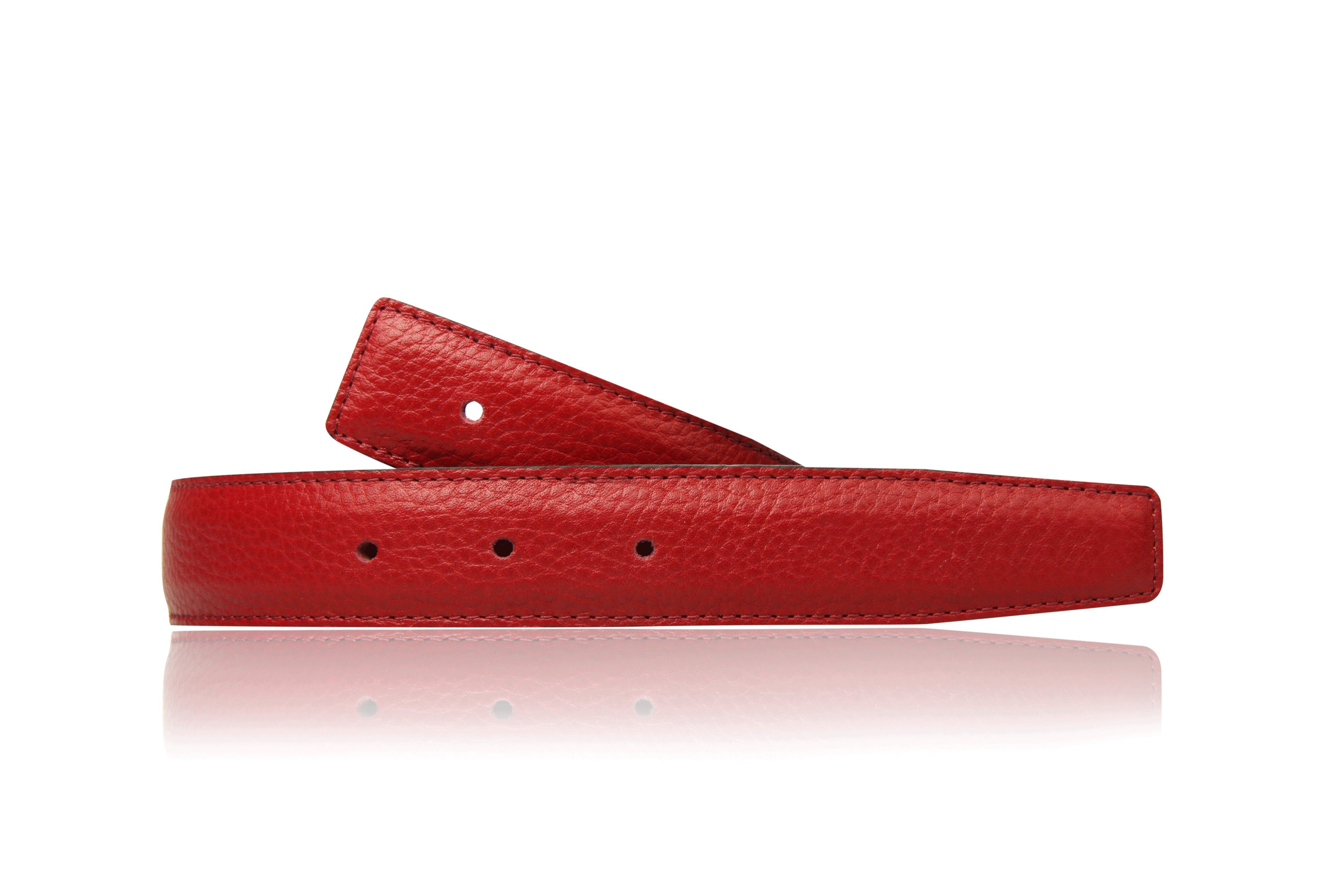 Erdi Ünver Ledergürtel Wendegürtel Rot 32mm ohne H Schnalle & H Gürtelschnalle