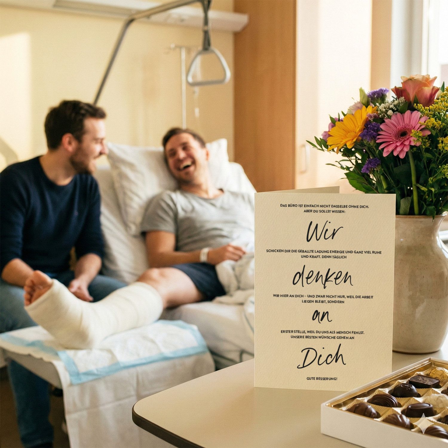 heaven+paper Familienkalender Abschiedskarte Kollegen DIN A5 DENKEN AN DICH, XL Klappkarte, FSC-zertifiziert, Hergestellt in Deutschland