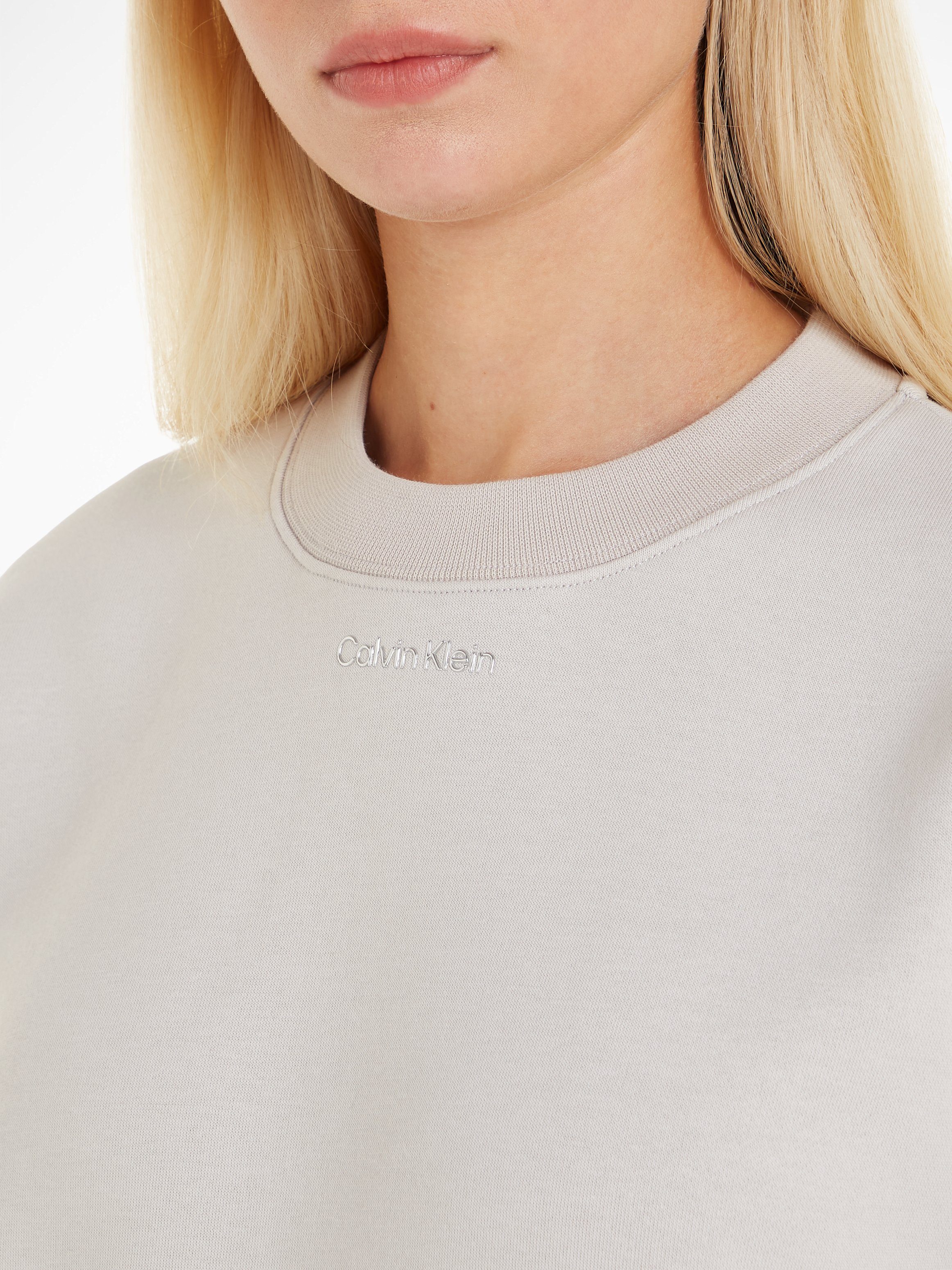Calvin Klein Sweatshirt METALLIC MICRO SWEATSHIRT Morning LOGO Haze