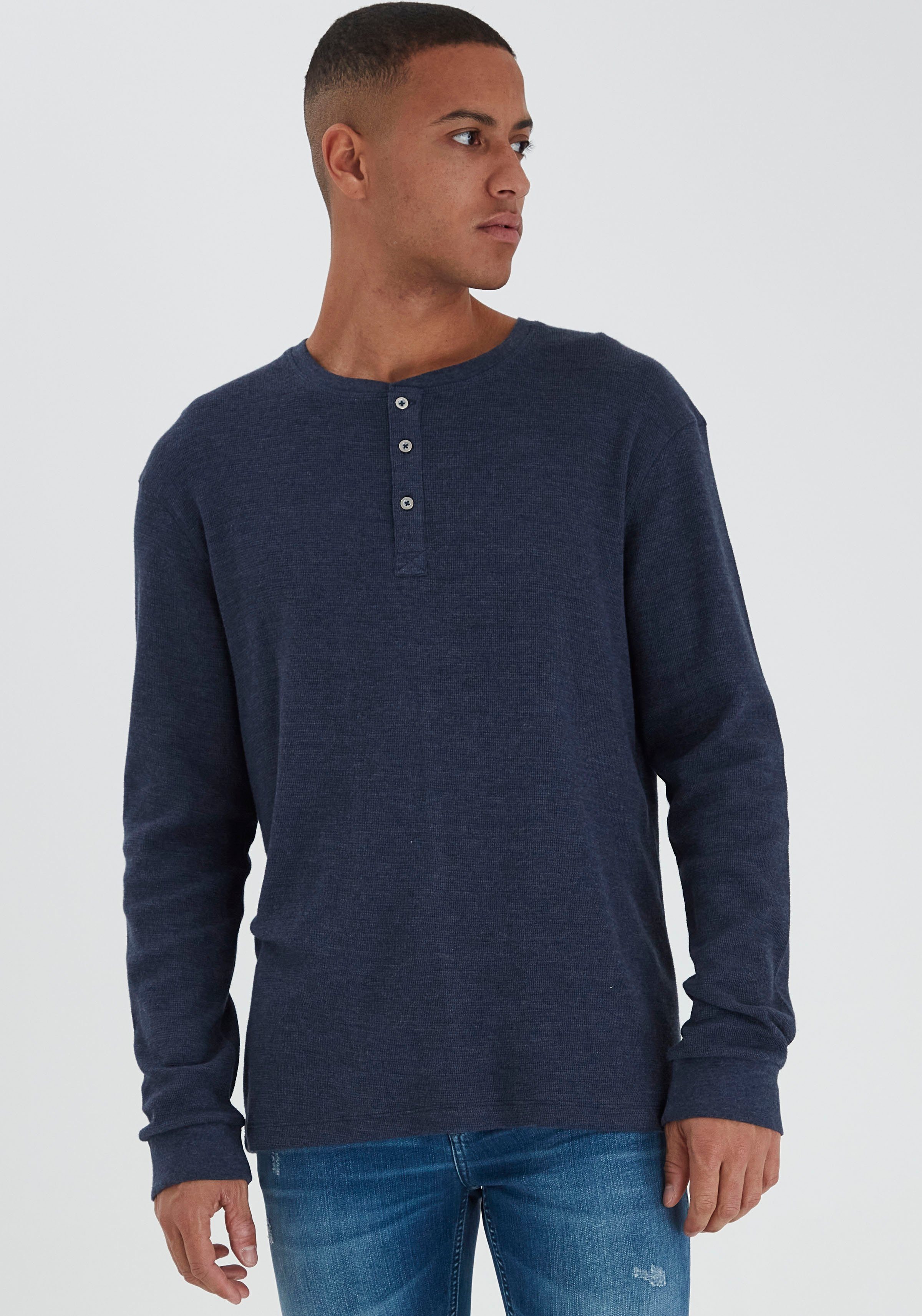 Blend Langarmshirt BHNOBLE aus Baumwollmischung, normale Passform, mit Rundhalsausschnitt