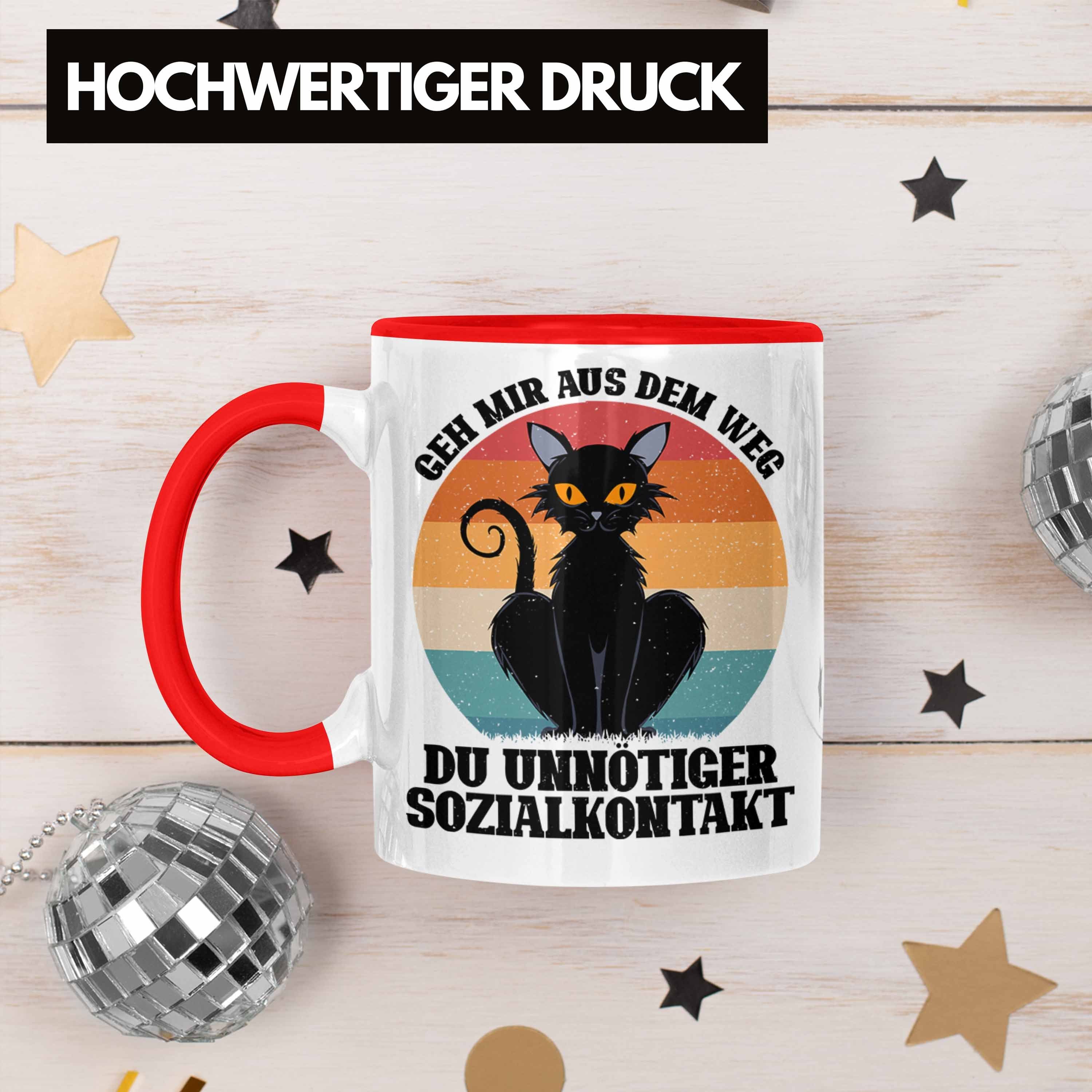 Du - Tasse Aus Mir Rot Dem Lustiger Tasse Geschenk Unnötiger Trendation Trendation Spruch Geh Sozialkontakt Weg