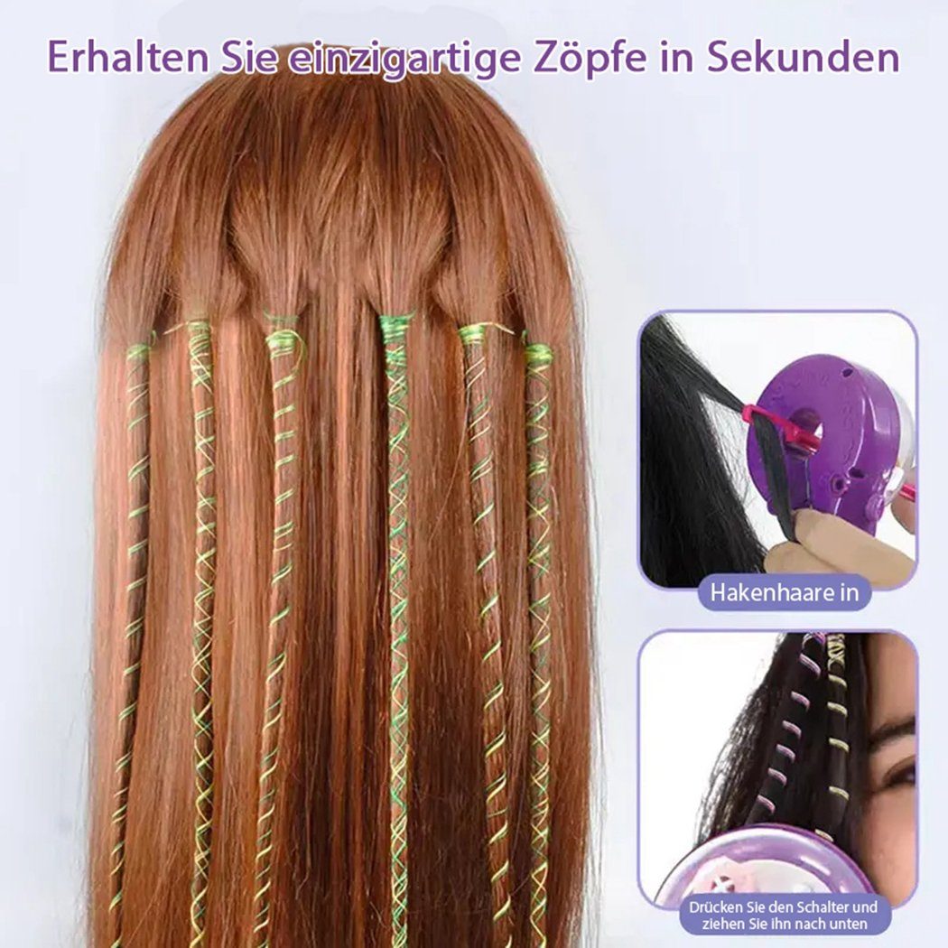 TUABUR Haargummi Elektrisches Haarflechtwerkzeuge dekorative Haarflechter-Set