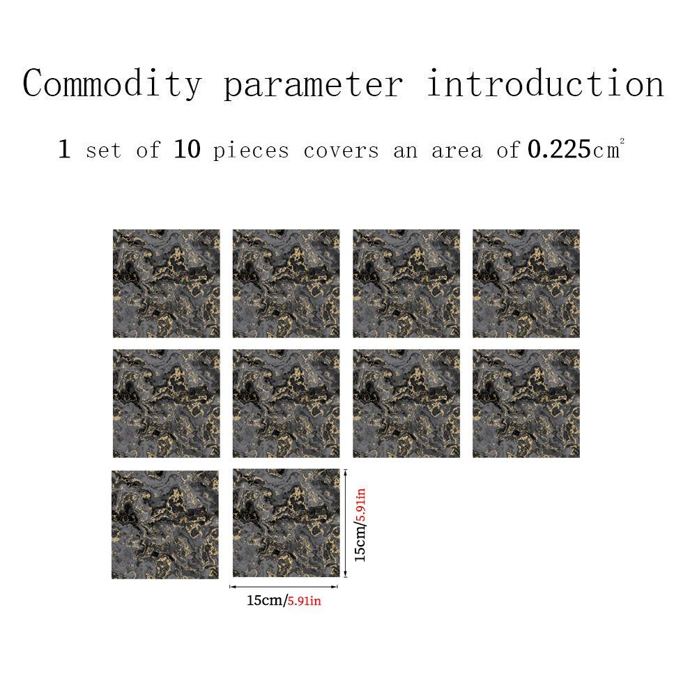 COOL-i ® Fliesenaufkleber, 10 Stück PVC selbstklebende, wasser- und ölabwei günstig online kaufen