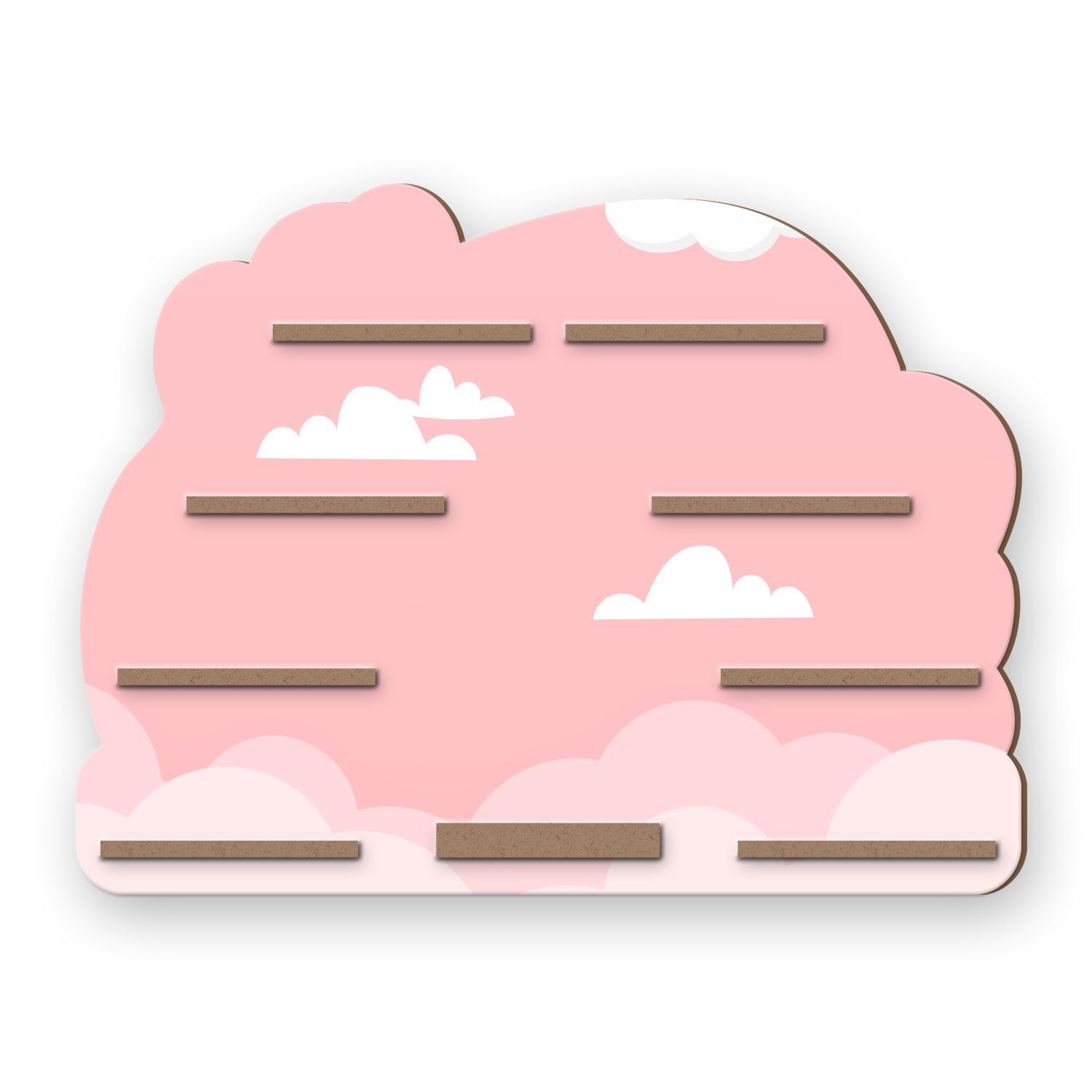 und 40 MUSIKBOX-REGAL Kreative Wolken, für TONIES Wandregal Metallplättchen Rosa inkl. TONIE-BOX Feder
