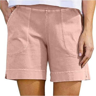 BlauWave Cargoshorts Shorts Damen Sommer Kurze Hosen Solid Color (1-tlg., Taille Stretch Freizeithose Lose) Geeignet für tägliche Reisen